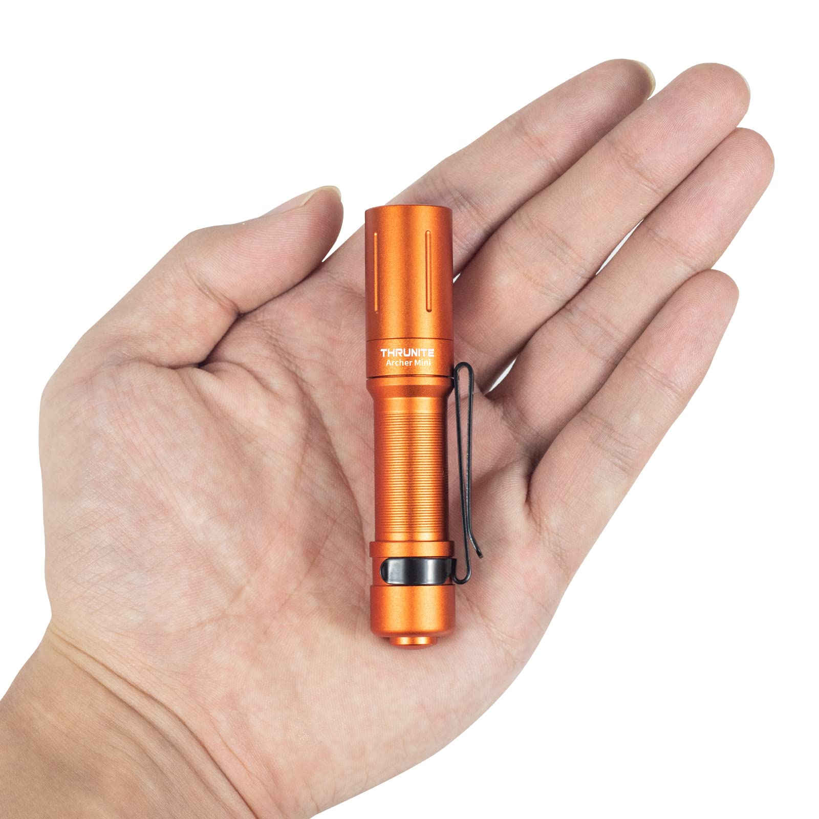 ThruNite EDC Flashlight Archer Mini, 405 Lumens, USB C Rechargeable, Pocket Size, Orange Cool White