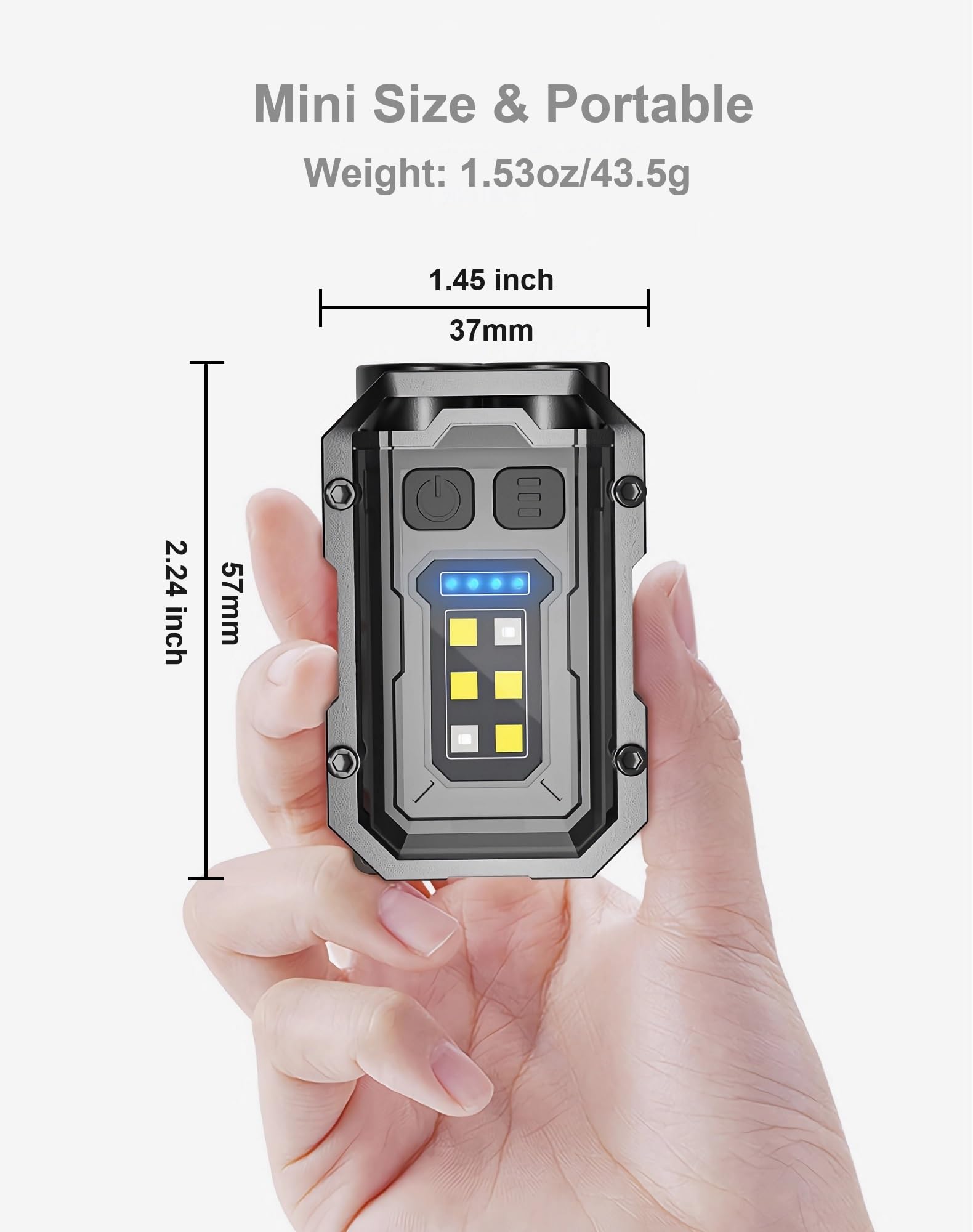 BoomFun Clip on Flashlight Rechargeable Mini EDC Keychain Flashlight, Compact Pocket COB Light for Night Working, Running, Walki