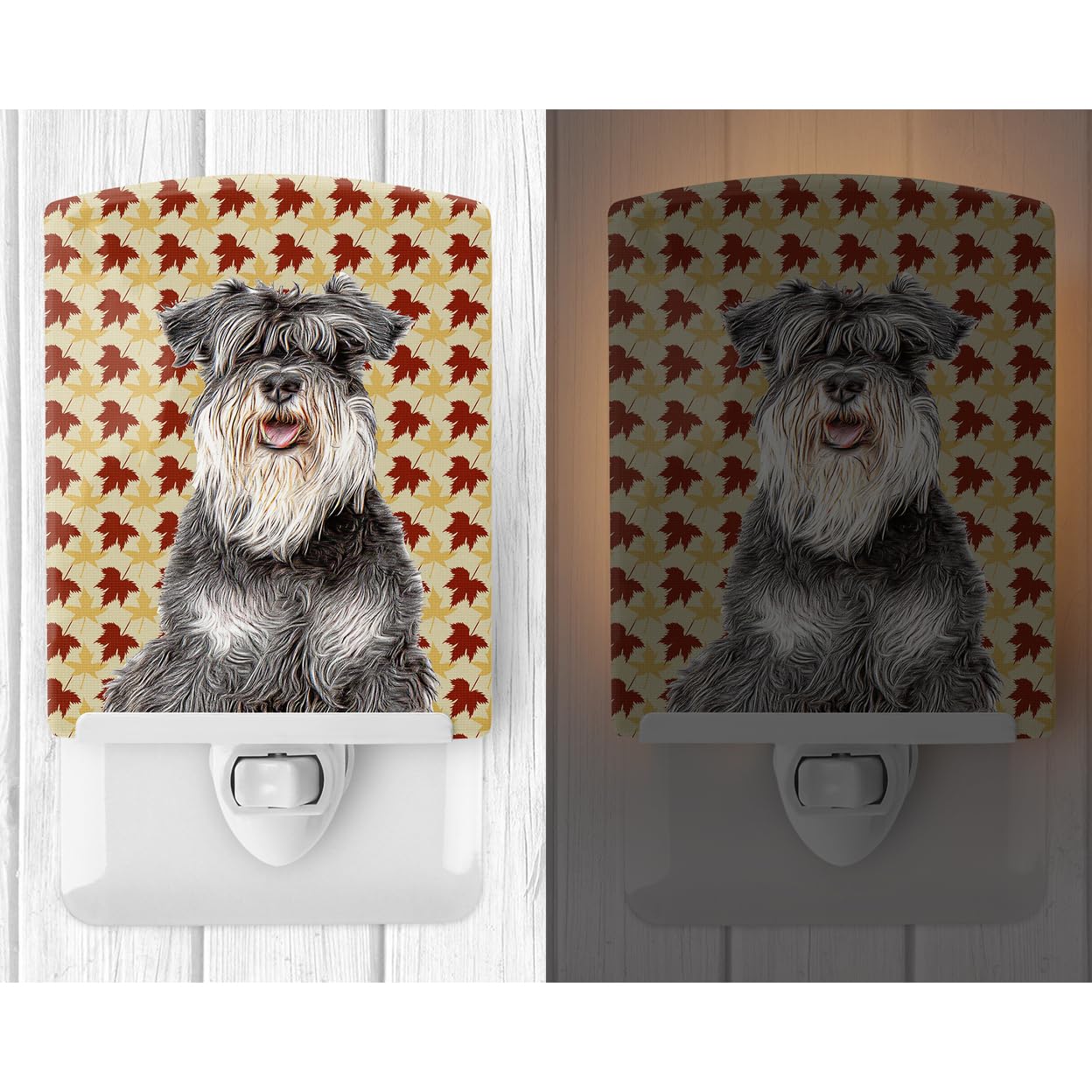 Carolines Treasures Night Light, Schnauzer Design, Ceramic, UL-Certified, 6x4x3 inches, Multicolor, Model KJ1206CNL
