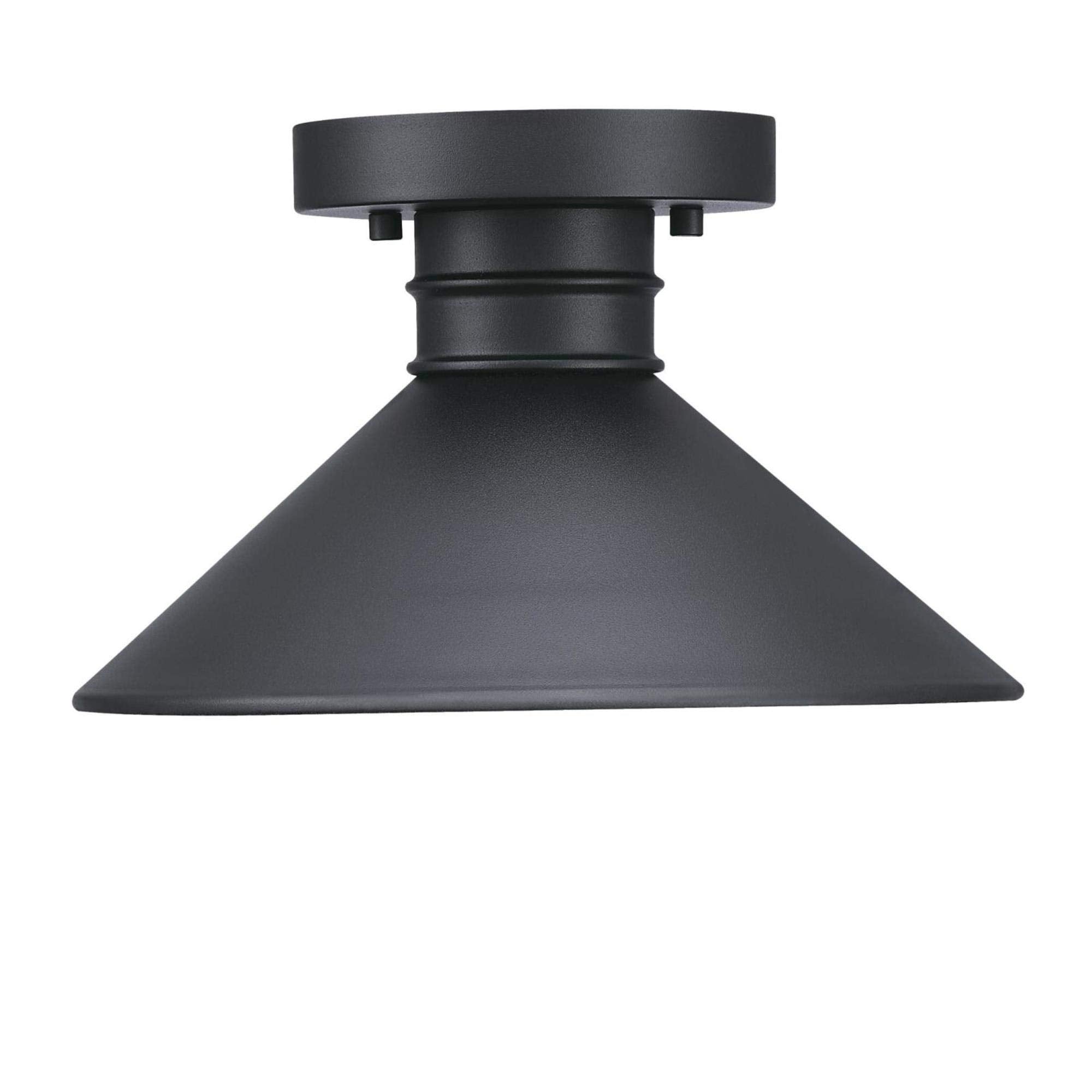 Westinghouse One-Light Outdoor Semi Flush Mount Ceiling Light, Textured Black Finish, Dark Sky Friendly, Model 6112900, 11 Inch