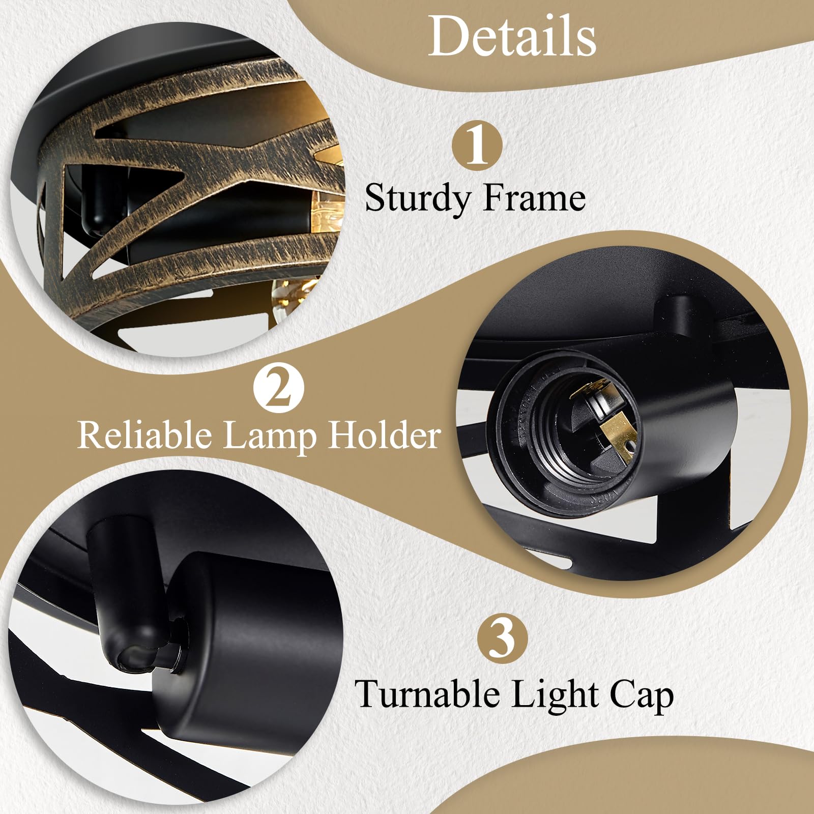 Skejao Flush Mount Ceiling Light Fixture,Rustic Metal Black 2-Light Hallway Light Fixtures Ceiling,Vintage Light Fixtures Ceilin