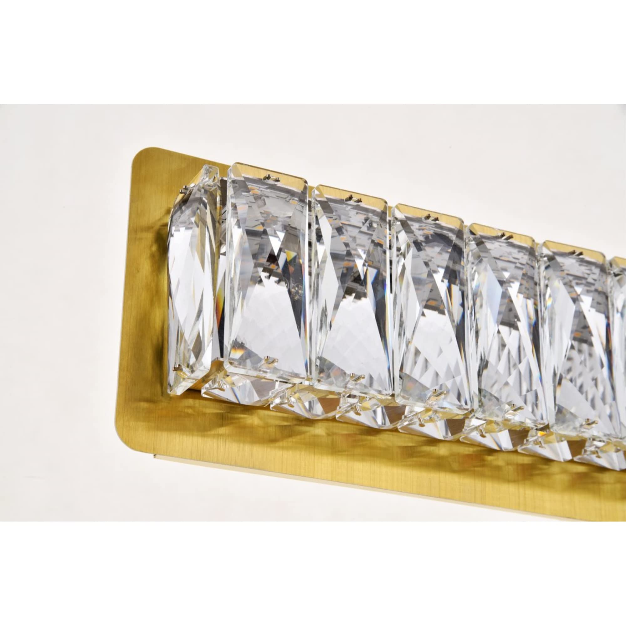Elegant Lighting Monroe Gold Wall Sconce With Integrated Led Chip, Clear Royal Cut Crystal, Model 90859115