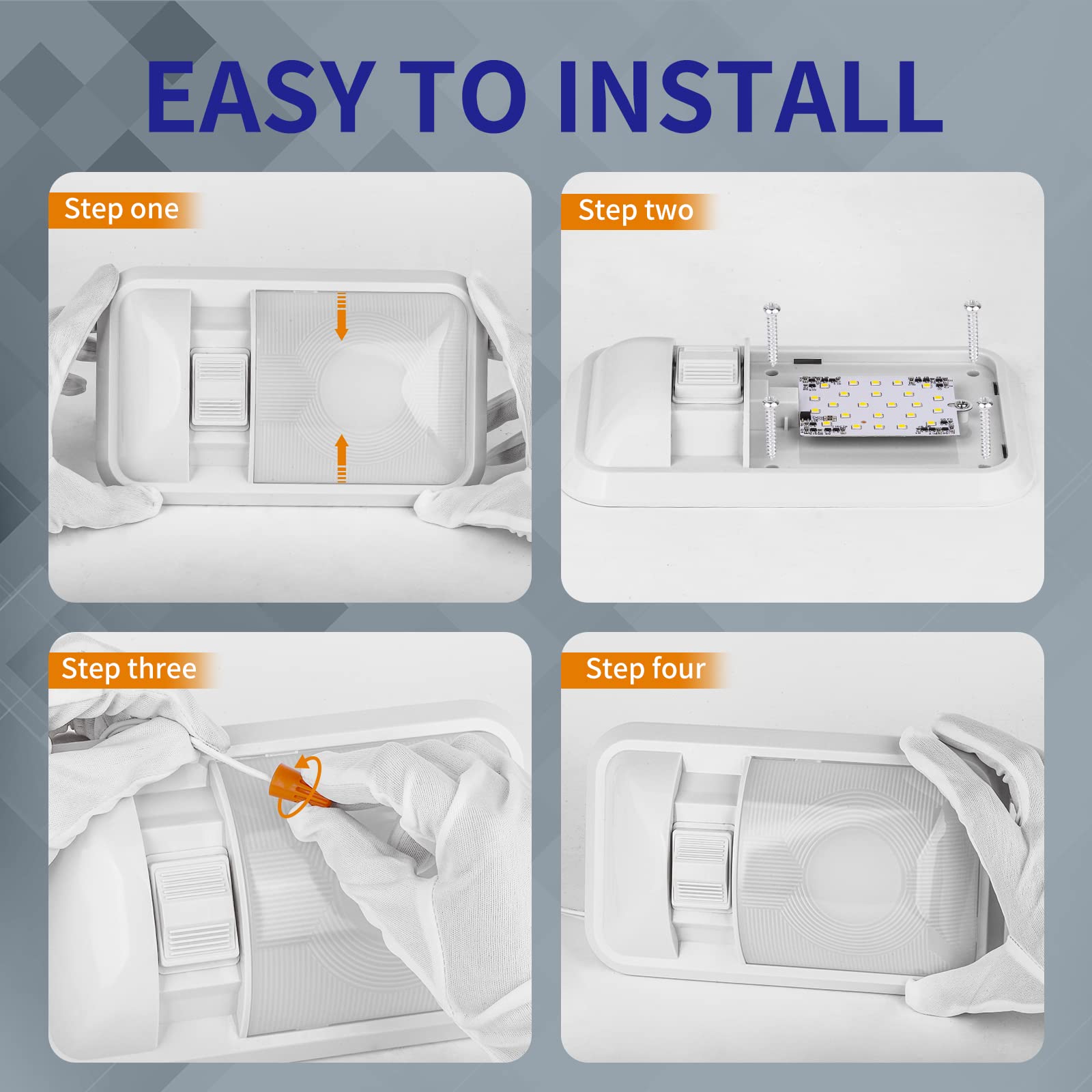 Rvzone 12V Led Rv Ceiling Dome Light Frosted Rv Interior Lighting 500Lm 4W Natural White Single Dome Light Fixture For Rv Trailer Camper Truck Van Boat (4000-4500K)