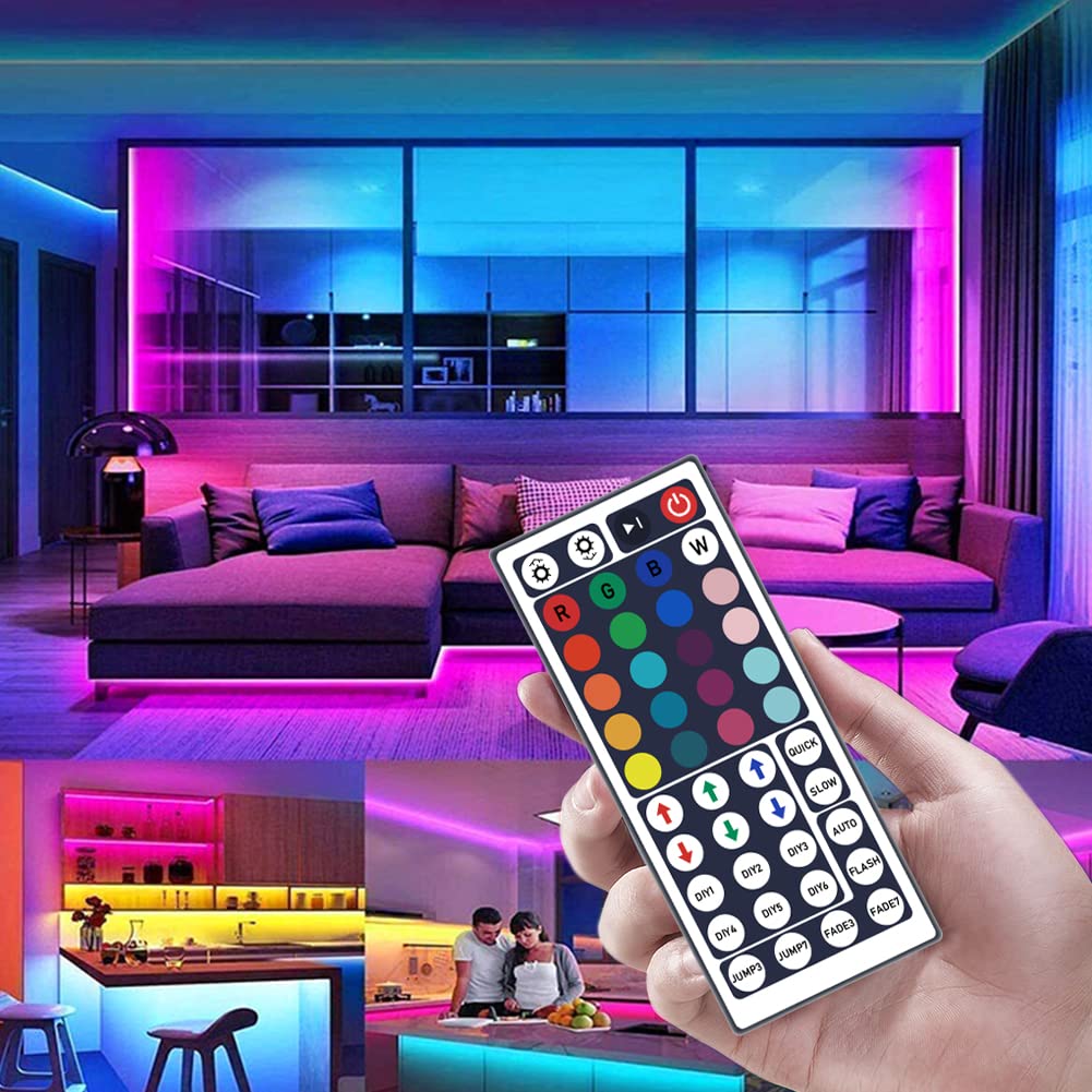 SNKIZN LED Light Strip Remote Controller Set with IR Receiver - 44Key, 16.4Ft, RGB (Red, Green, Blue) for 5050, 2835,