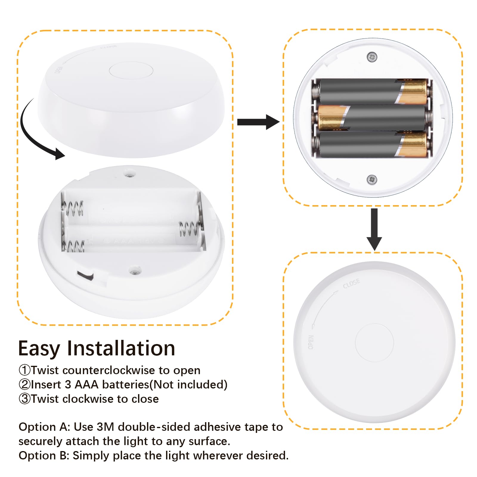 YLXS LED Puck Light, 10 Pack, Battery Operated, Dimmable, Remote Control, White, Portable Under Cabinet Lighting