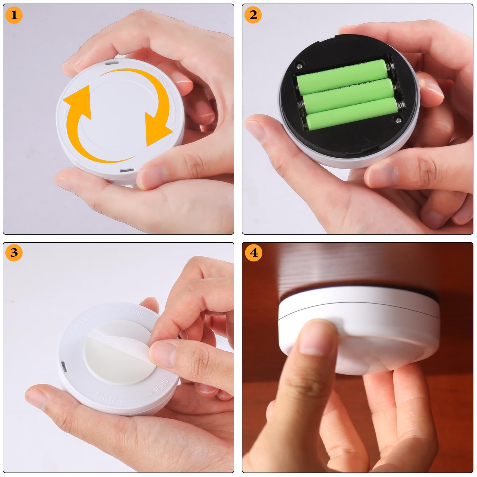 Aokpsrt 6 Pack Puck Lights Wireless 16 Color Changing Led Under Cabinet Lighting Battery Operated Push Light With Remote Control