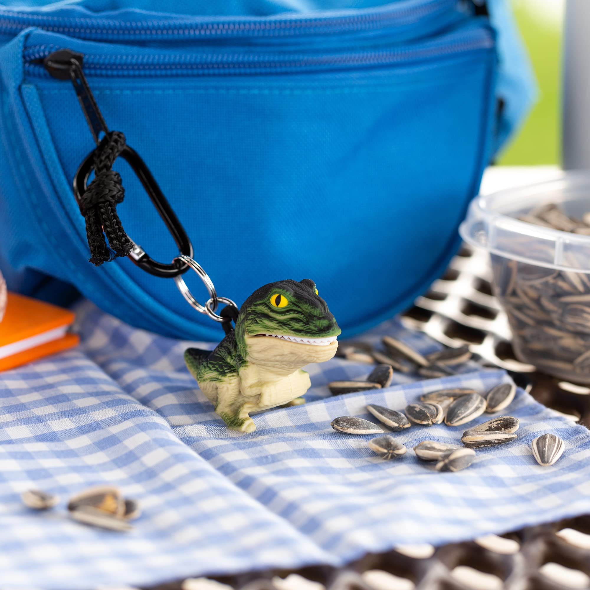 Big Discoveries WildLight Animal Carabiner Flashlight - Fun Mini Keychain Flash Lights for Kids, Nurses, Camping (Green T-Rex)