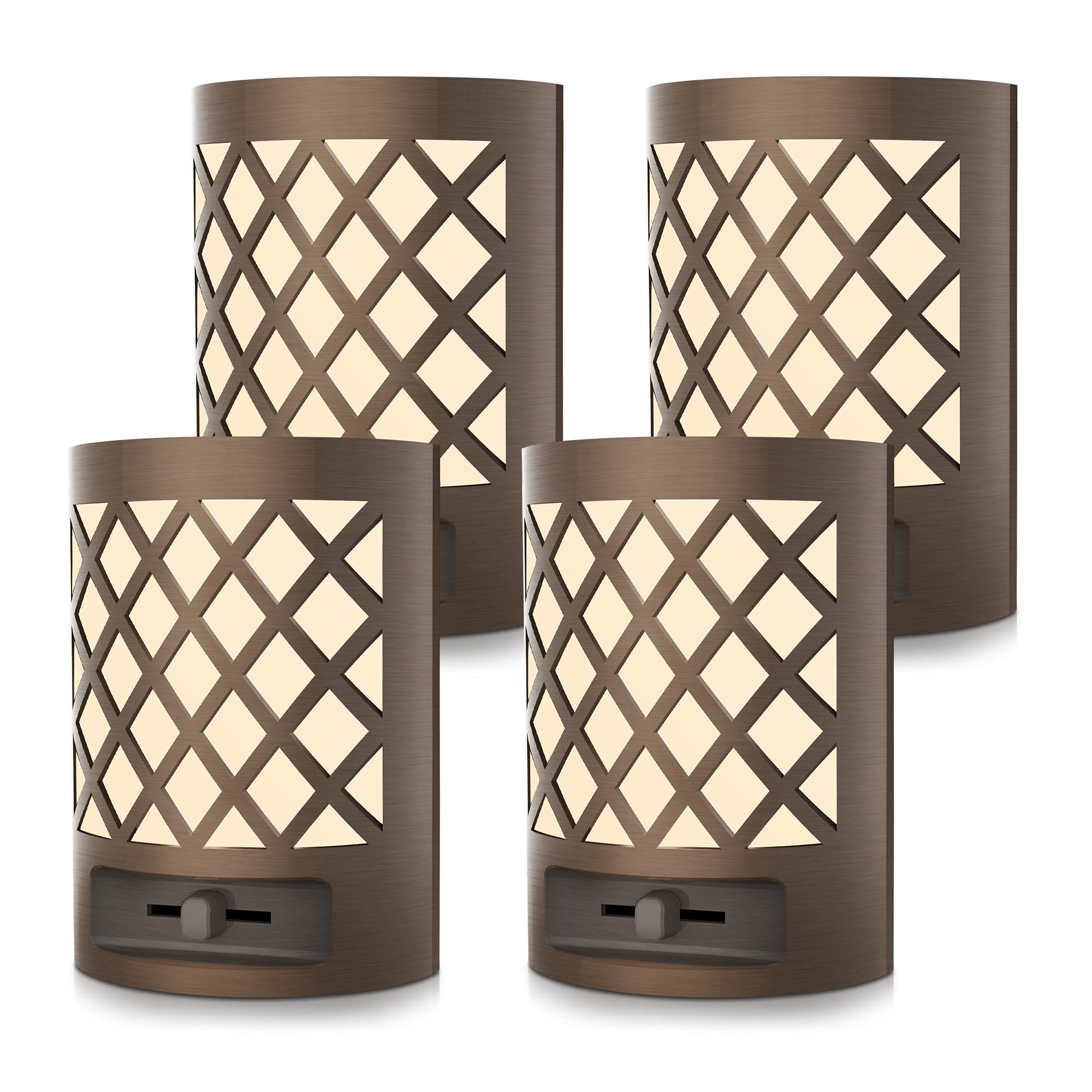 DORESshop Vintage LED Night Light Plug in, Dusk to Dawn Sensor, Dimmable Night Light, 1W (15W Equivalent), Adjustable Brightness