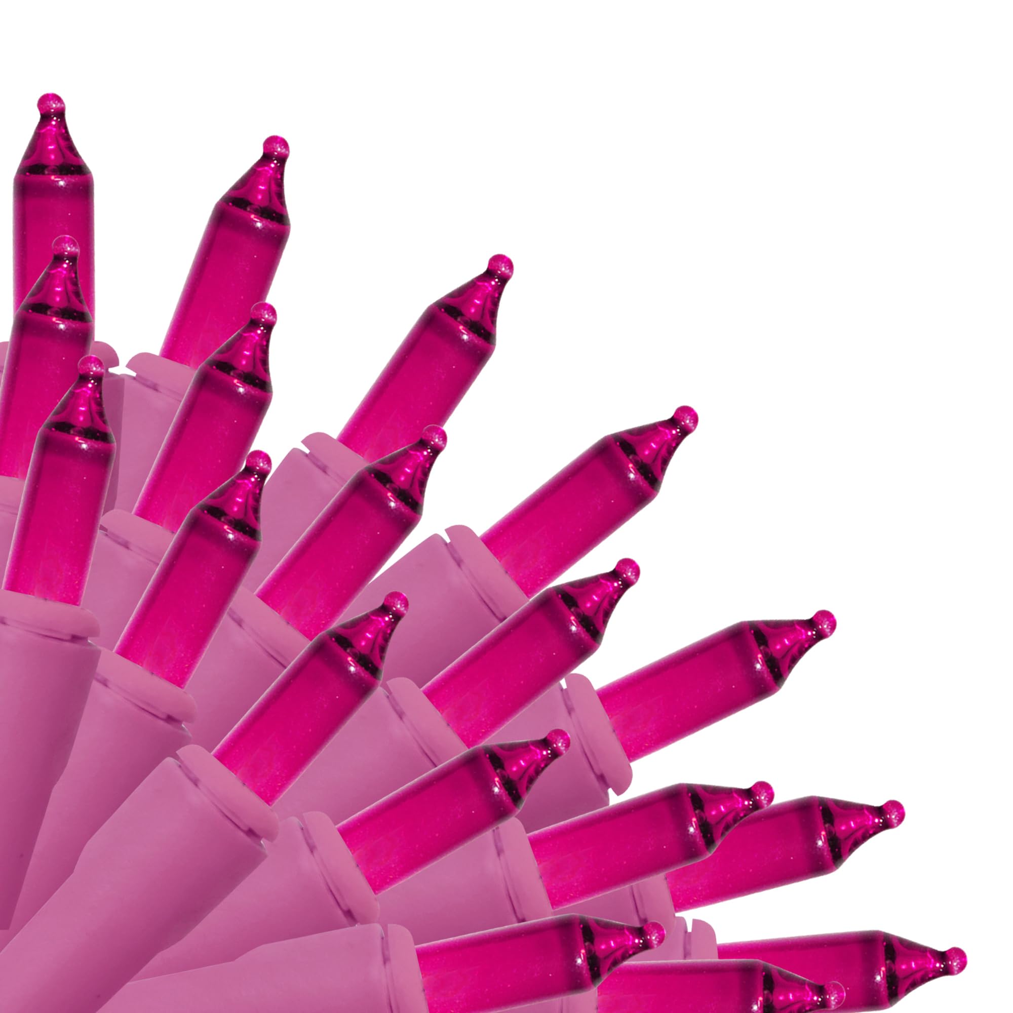 Brite Star 50 lt Designer Series Mini Light Set, Pink, Pink Wire