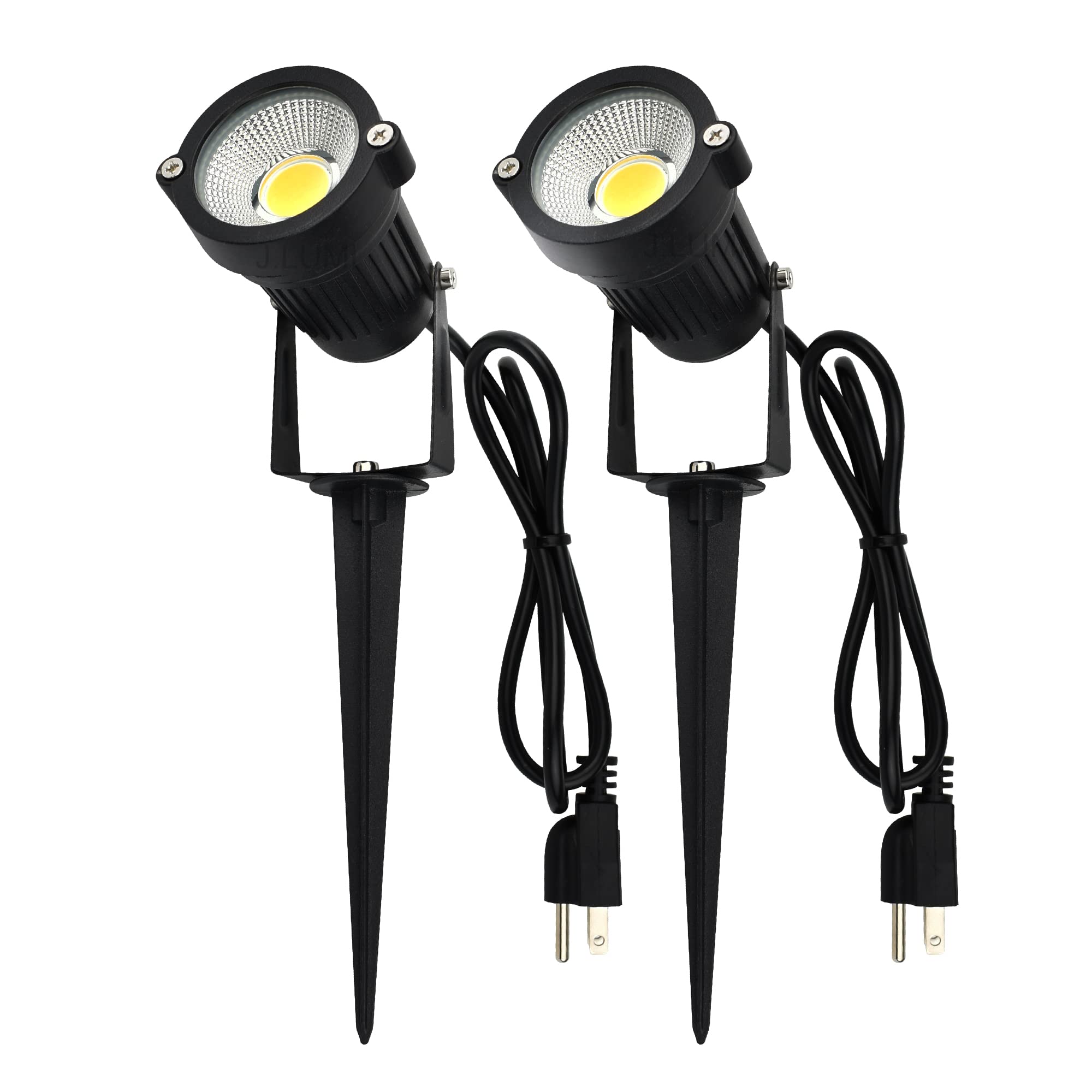 J.LUMI LED Landscape Spotlights 5W 3000K Warm Black Metal 2 Pack GSS60052