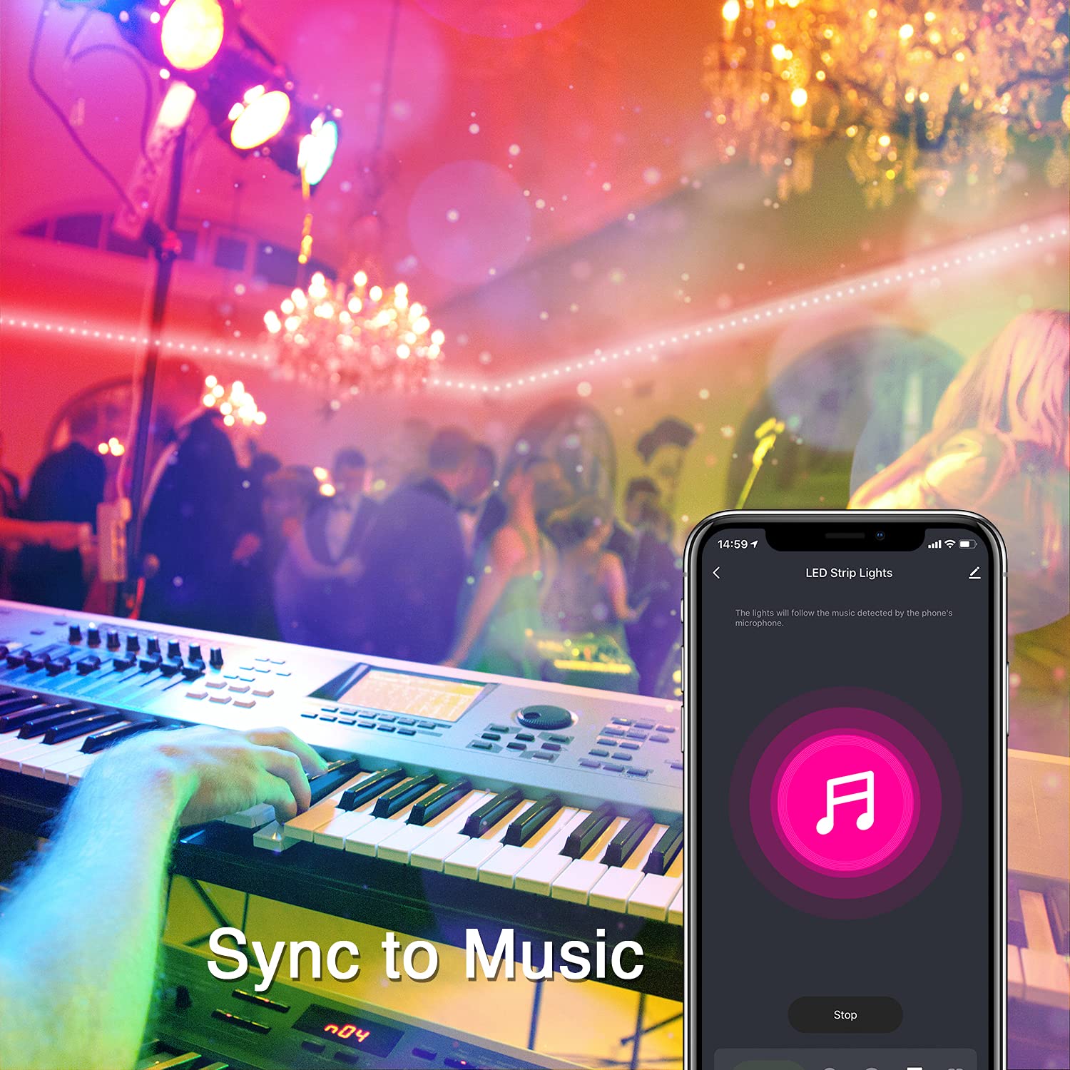 Volivo Led Strip Lights 200Ft,App Controlled Bluetooth Led Light Strip Sync With Music, Color Changing Led Lights For Bedroom, H