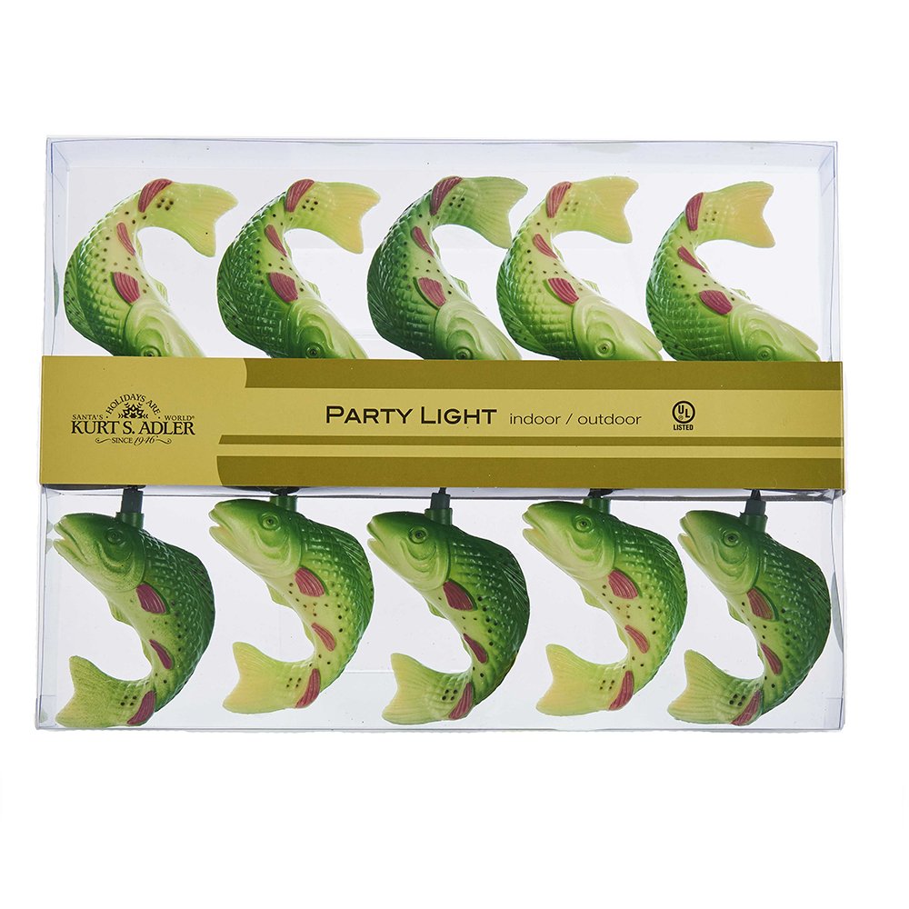 Kurt S. Adler Kurt Adler Ul0424 Trout, 10 Light Set, Yellow/Green