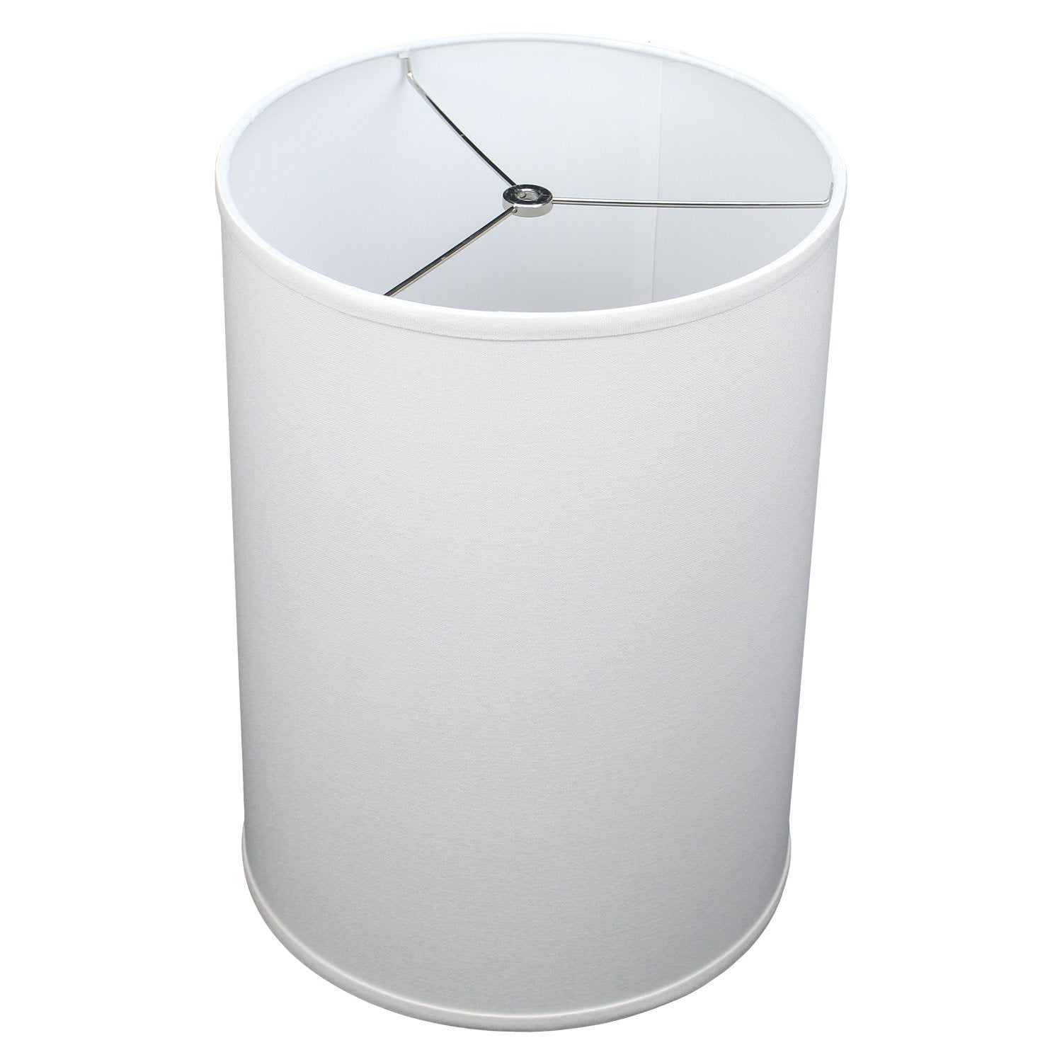 FenchelShades.com 12'' Diameter x 17'' Height Drum Lampshade Retro Rustic Vintage Hardback USA Made (White)