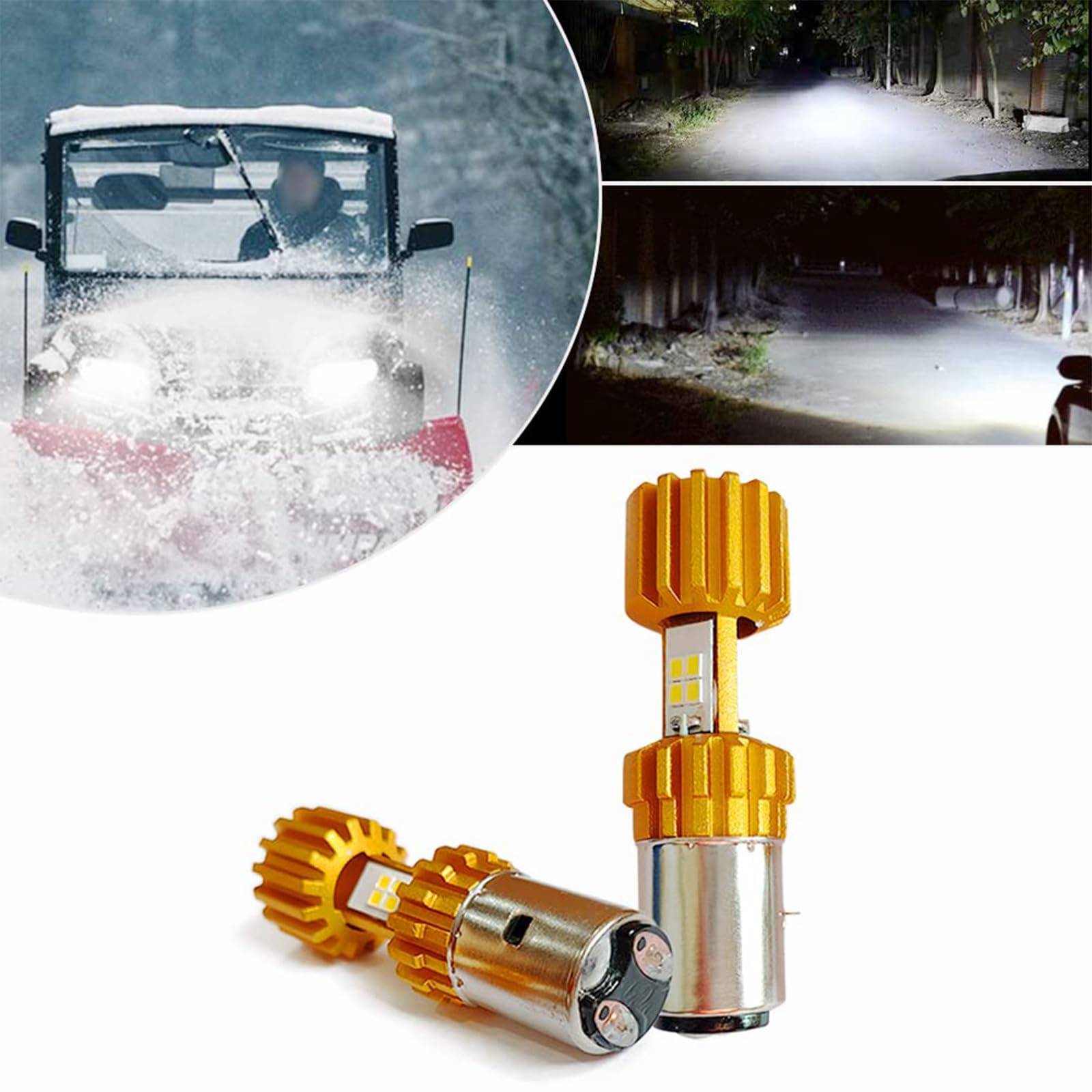 QYMOTO Hisun LED Bulb Lamp - Ultra Bright, White, Aluminum, Model QYMDP0001 for 400 500 700 UTV/ATV, Axis 500