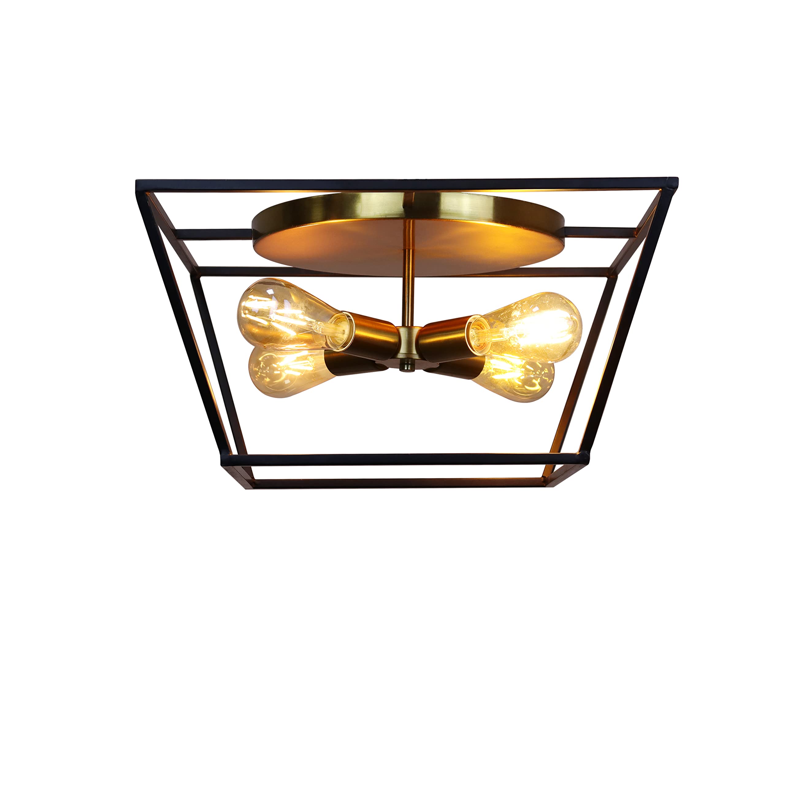 Chloe Lighting Farmhouse Two-Toned 4 Light Ceiling Flush Fixture 18in Wide, Model CH6H302TT18-CF4