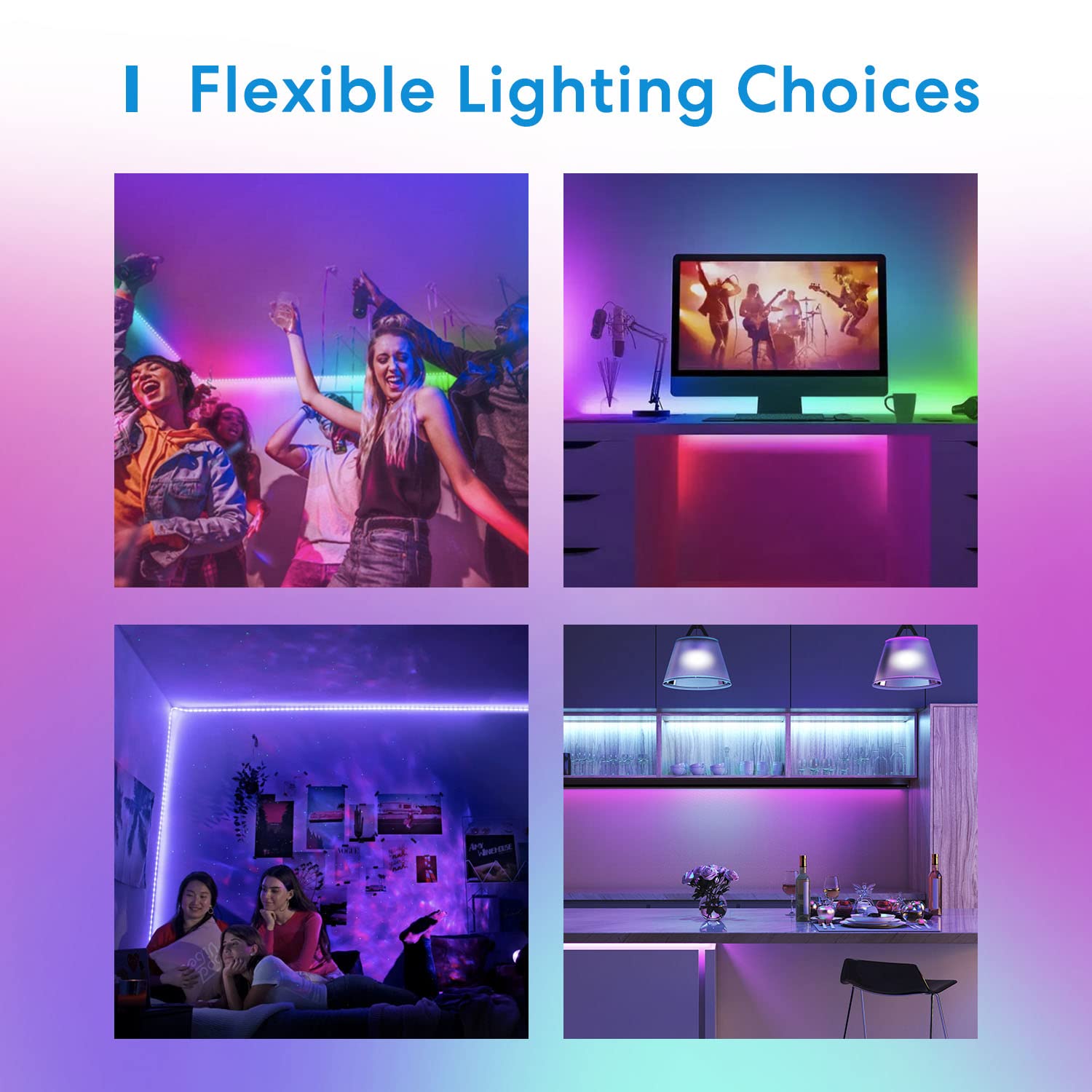meross Smart LED Strip Lights, 16.4ft RGB, Works with Apple HomeKit, Siri, Alexa & Google, App Control, Model MSL320
