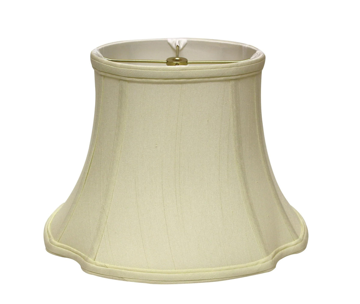 17&quot; Ivory Reversed Oval Monay Shantung Lampshade