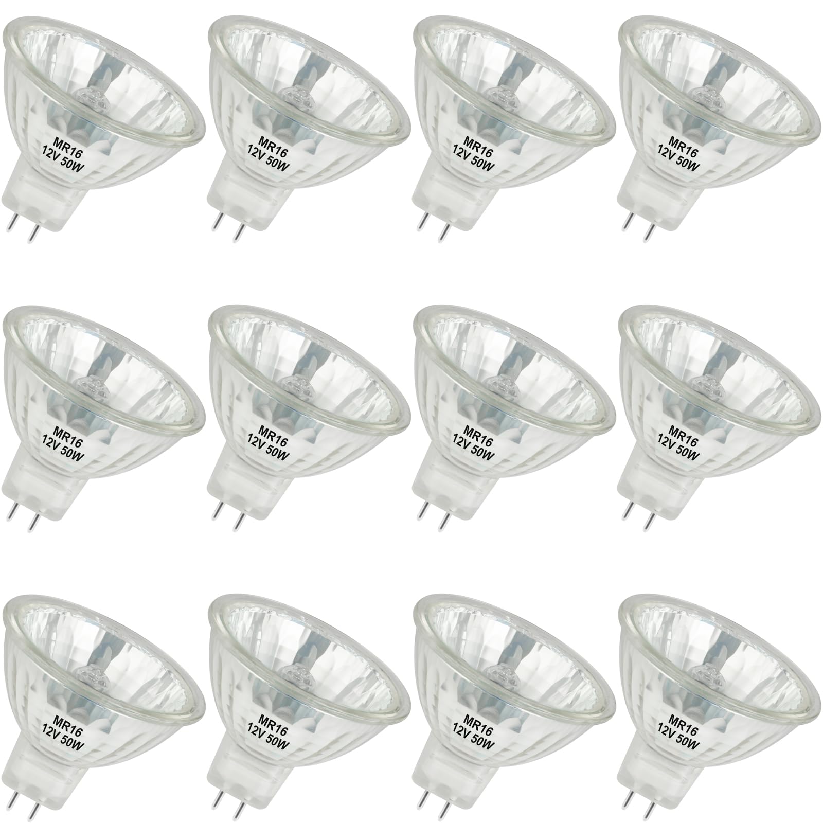 YEGRUEB MR16 Halogen Bulb 12V 35W GU5.3 Bi-Pin Base Warm White Dimmable Pack of 12