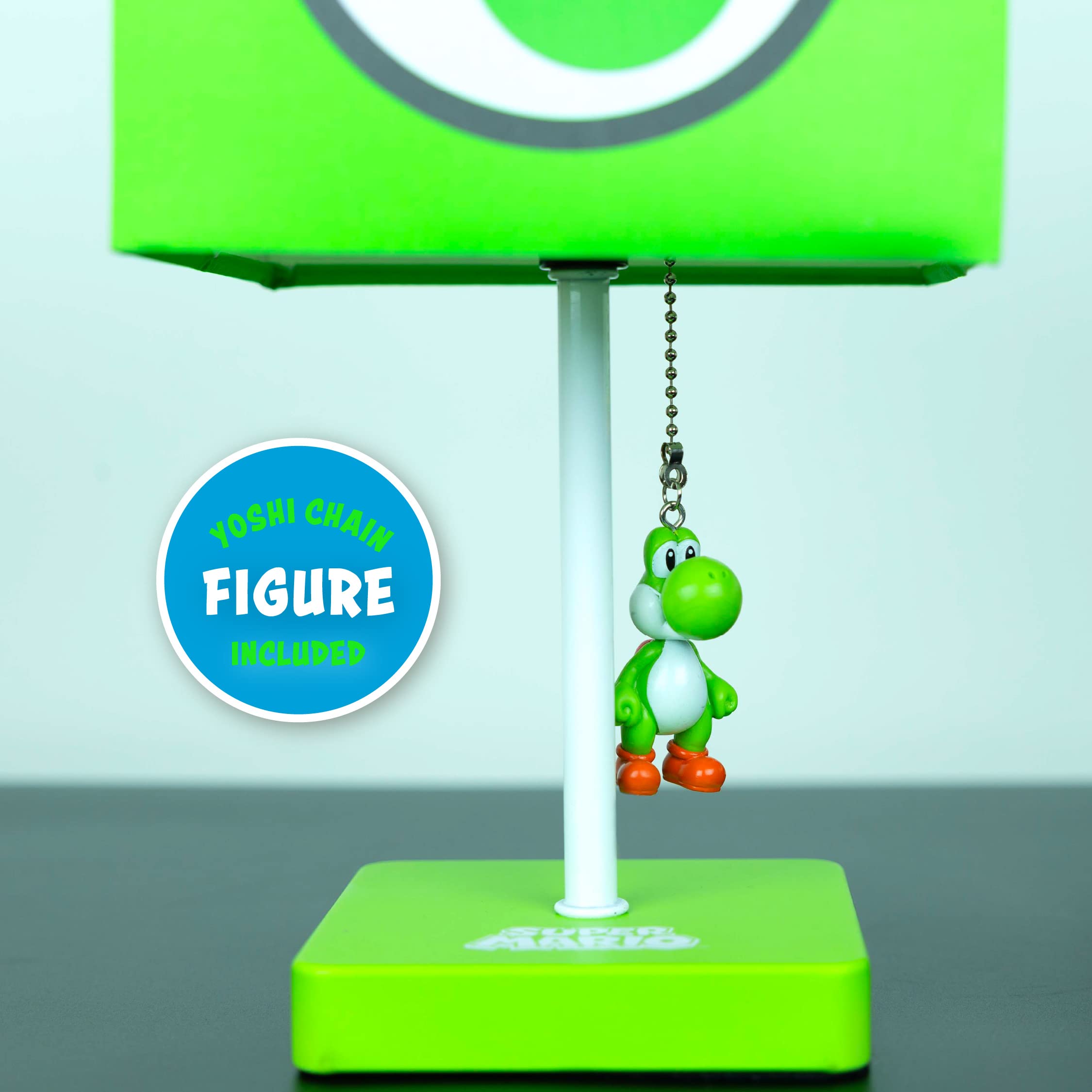 Paladone Super Mario Yoshi Lamp - Green Fabric Night Light, 14 in x 7 in, Model PP7941NNTX, Official Nintendo Room Decor
