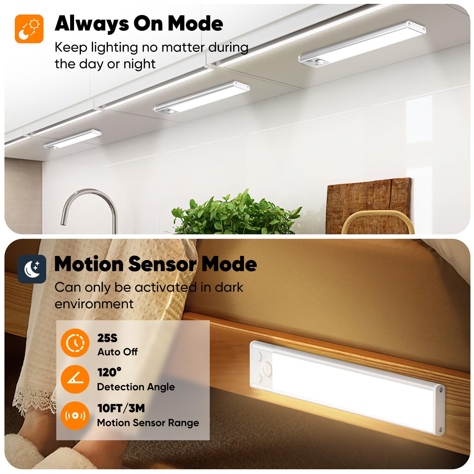 Under Cabinet Lights, 68-Led Rechargeable Battery Operated Motion Sensor Lights Indoor, 1800Mah Magnetic Dimmable Closet Lights,