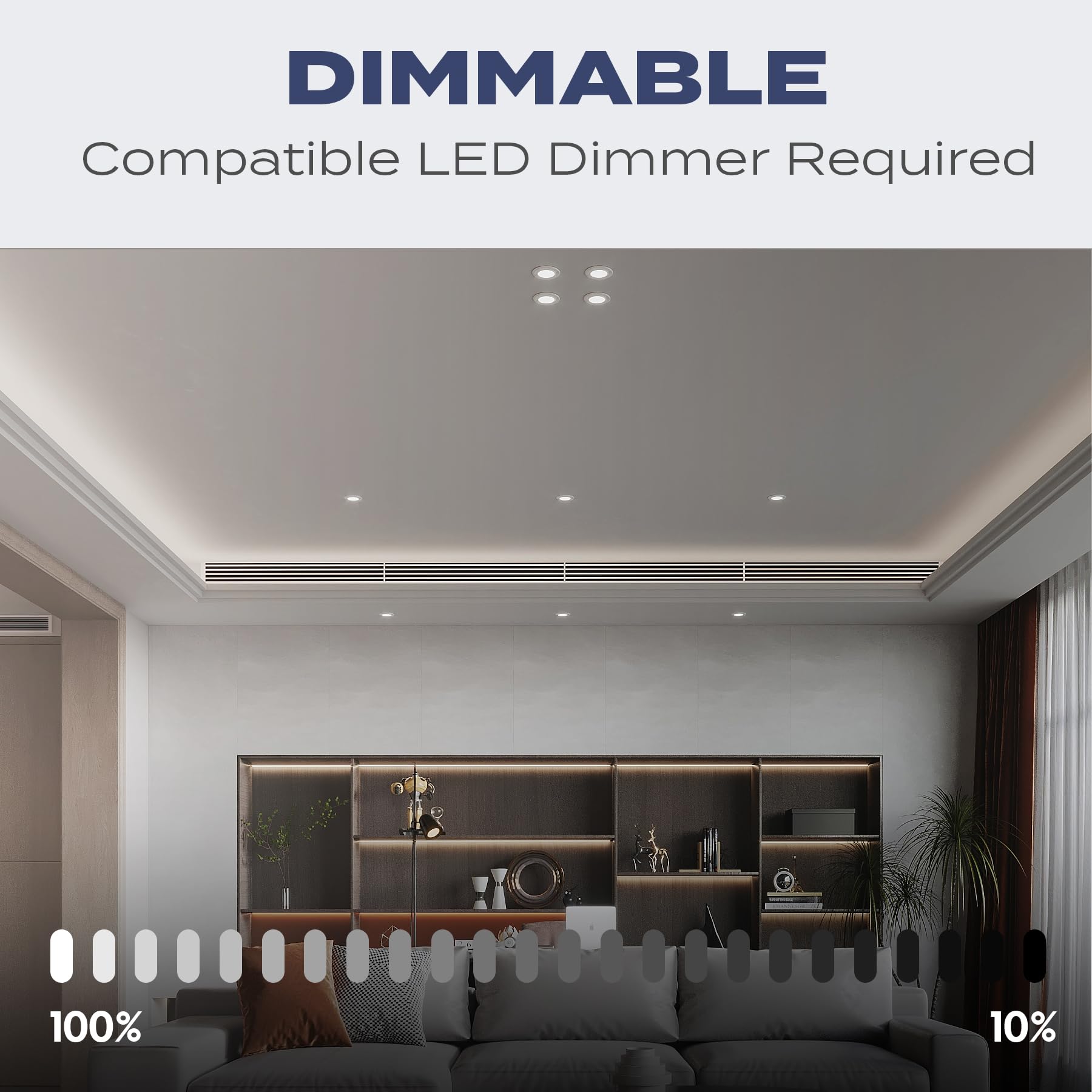 12 Pack 4 Inch Flush Mount Ceiling Light, Recessed Lighting, Led Disk Lights, Low Profile Surface Mount Light, Dimmable, 2700K/3