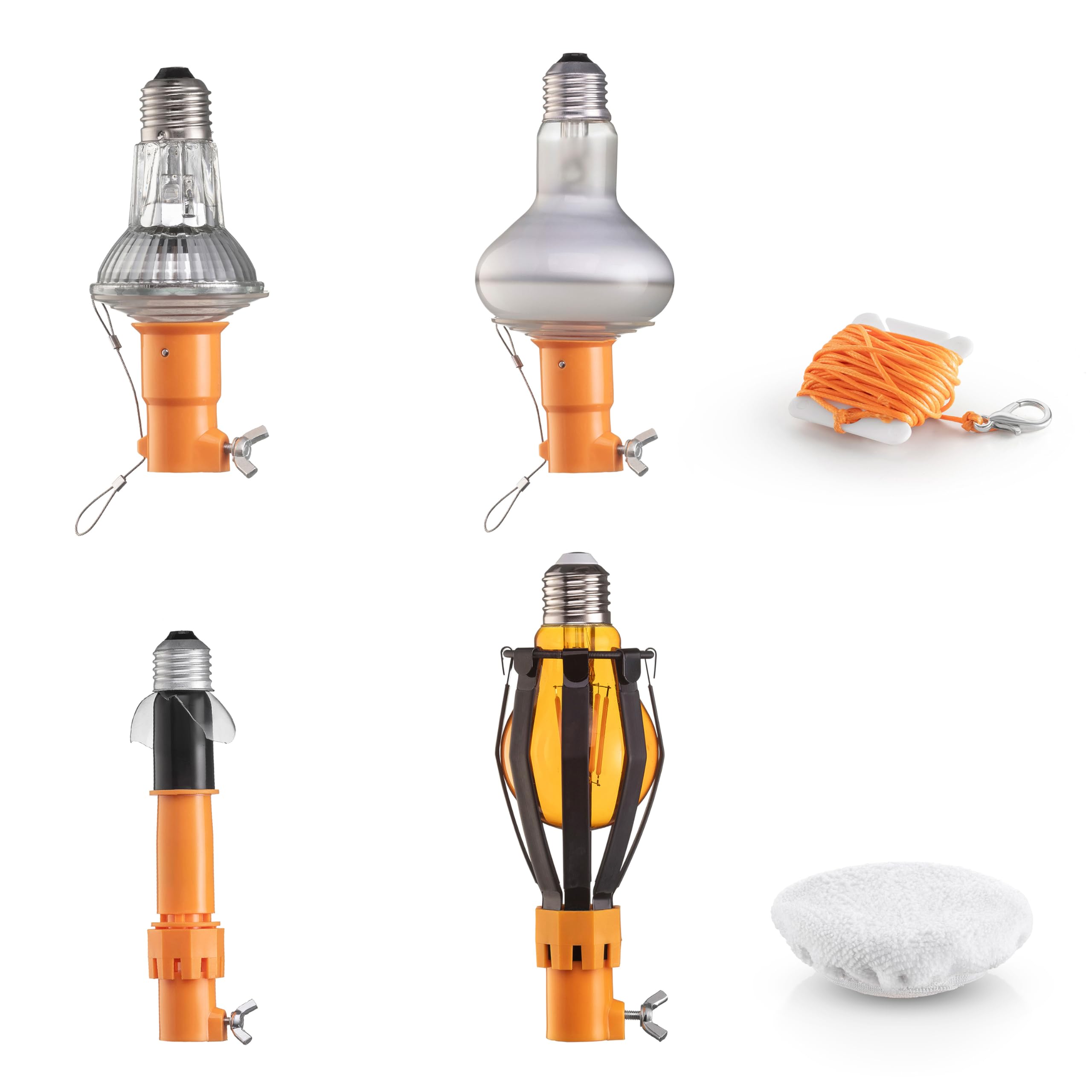 Light Bulb Changer Attachment Kit // Light Bulb Grabber Fits All Extension Poles With Standard Acme Thread With Suction Cup, Lig