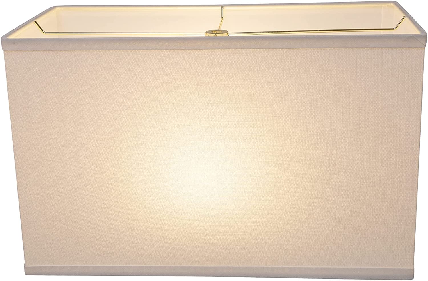Aspen Creative 36005A, Transitional Rectangular Hardback Shaped Construction White, Wide (8&quot; + 16&quot;) X 10&quot; Spider Lamp Shade