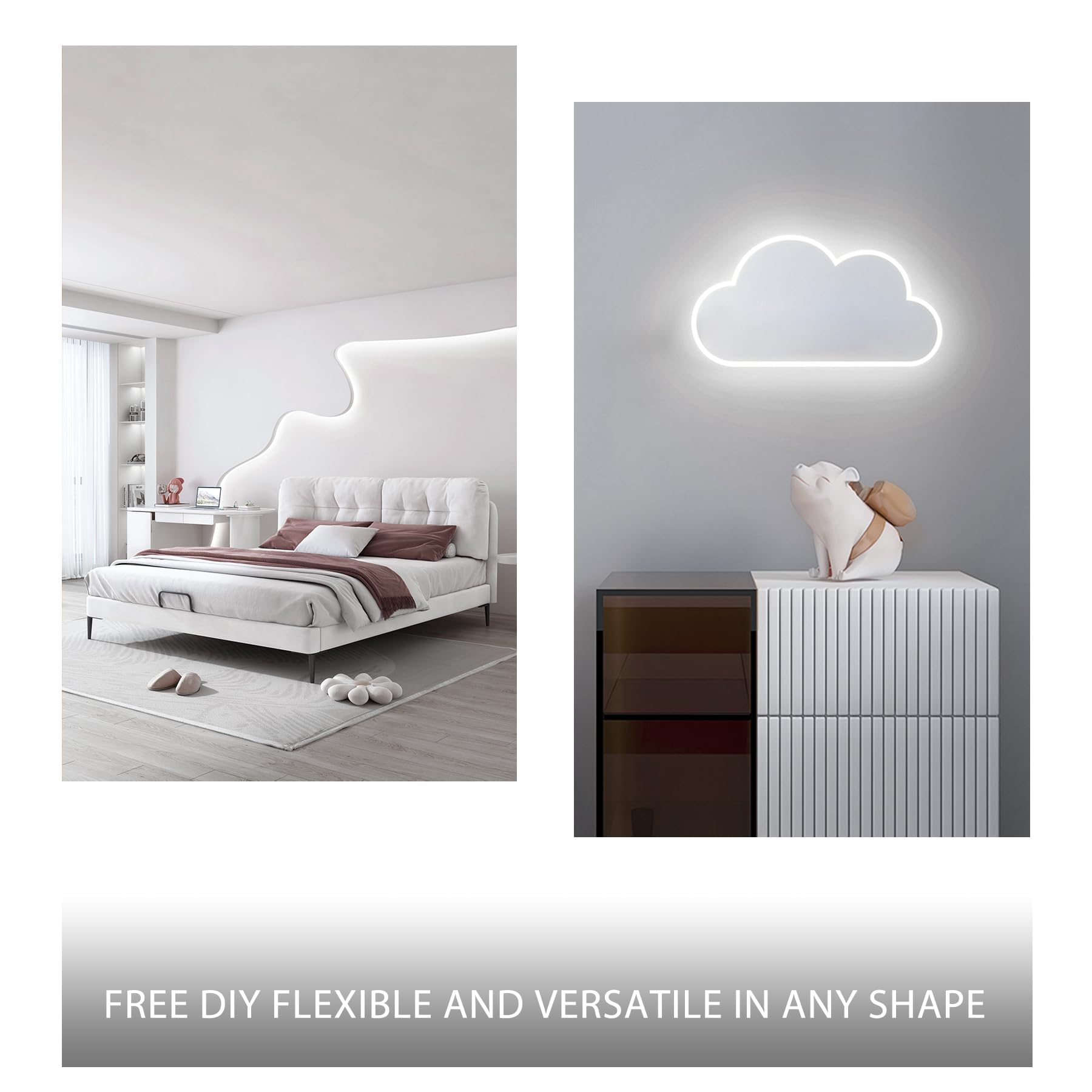 Pandery Cob Led Strip,Led Strip Lights 3M/9.84Ft,Touch Dimmable Led Strips,Cri90+,6000K Natural White Cob Led,1600Leds,24V Led Tape Lights,Indoor For Bedroom, Kitchen, Tv, Mirror,Cabinet