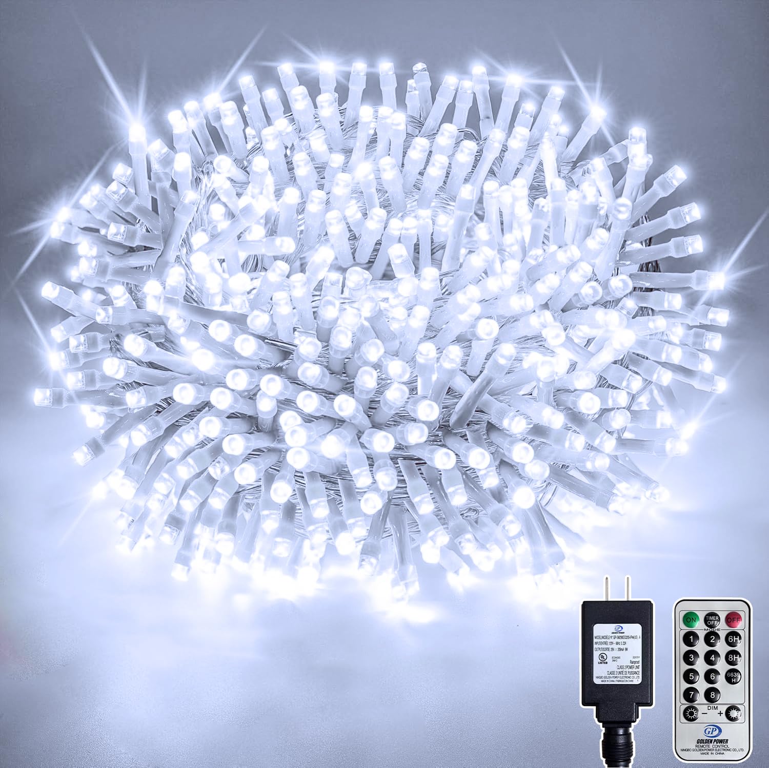 Soagrc 132FT 400 LED Christmas Tree Lights, Bright Cool White Outdoor Christmas String Lights for House, Fairy Lights with 8 Mod