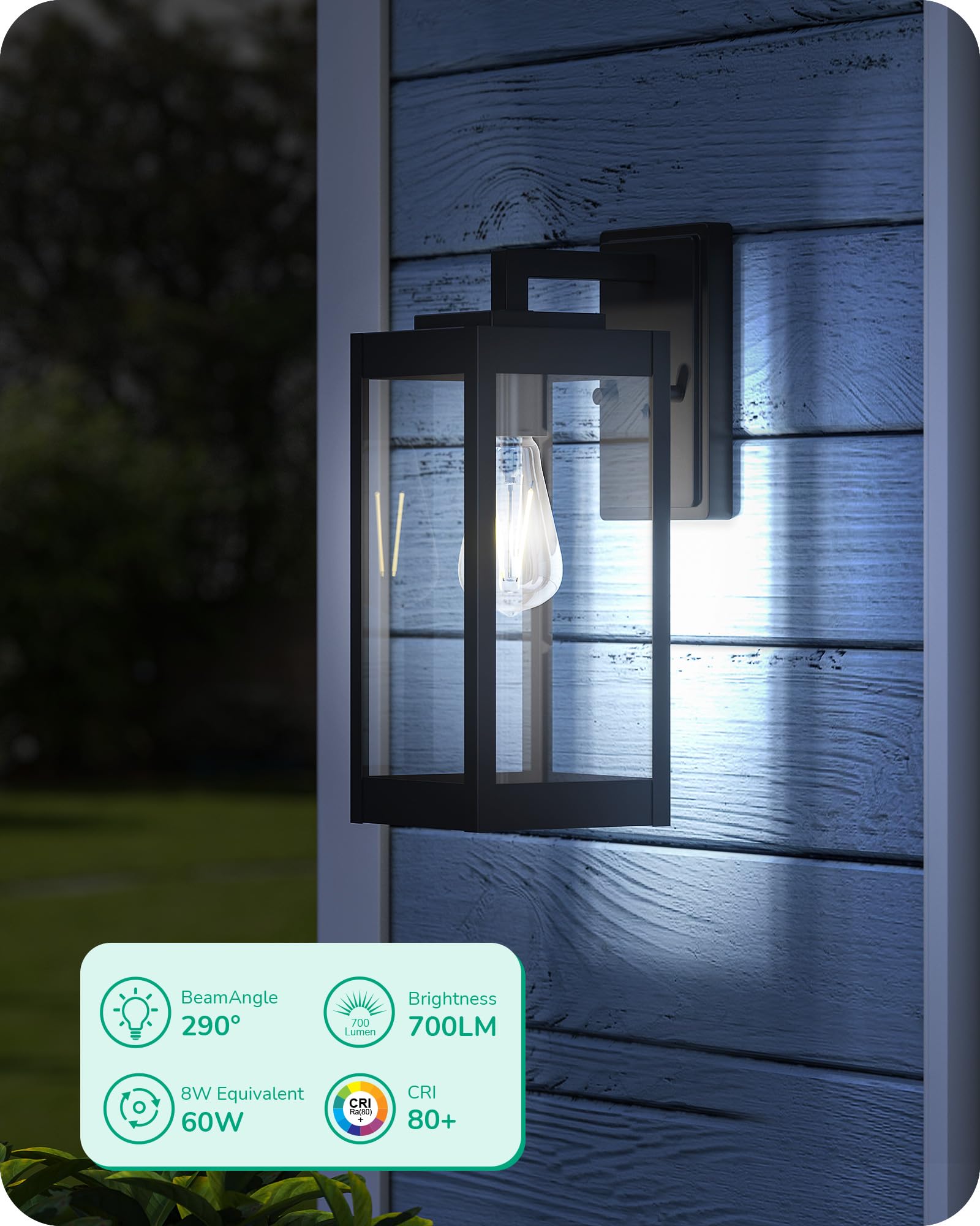 Edishine Dusk To Dawn Led Light Bulbs, 8W Equivalent 60W, Vintage Styled St64 Edison Bulbs 60 Watt Led, 700Lm Extra Bright 5000K