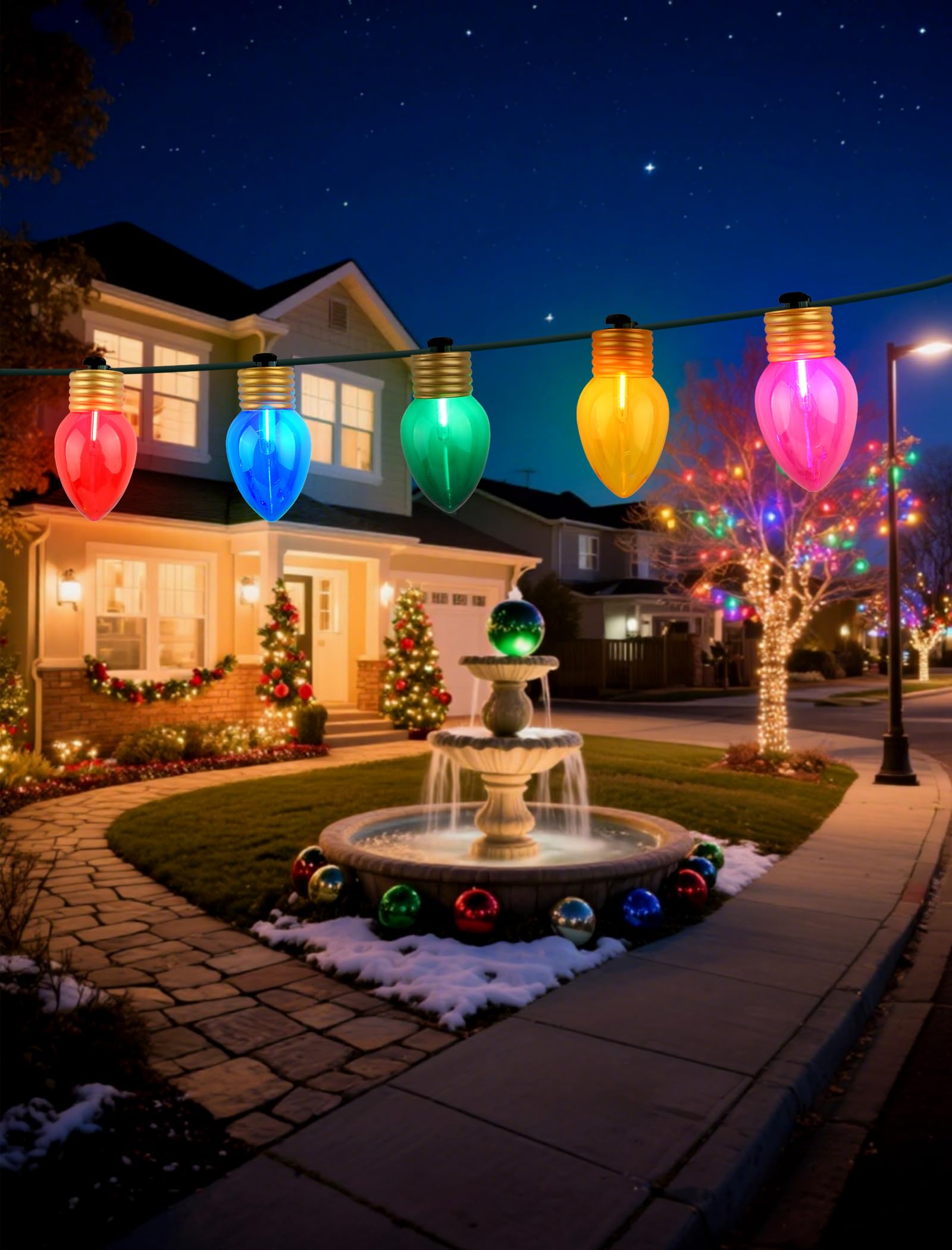 Adirxon Enchanting Christmas Bubble Lights - 10-Light Bubbling Christmas Light String Creates a Cozy, Magical Glow, Multicolor D