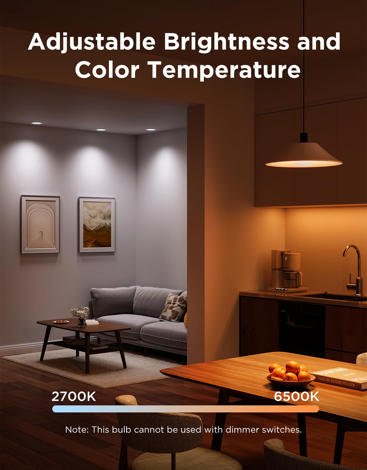 Govee BR30 Smart LED Light Bulbs, RGBWW Color Changing, Works with Matter, Alexa, Google Assistant, 850 Lumen, 4 Pack