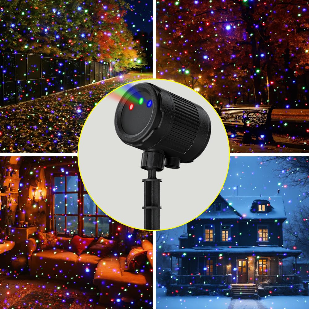 Vansmago Laser Christmas Projector Lights, 3 Color Waterproof Holiday Decor With Remote