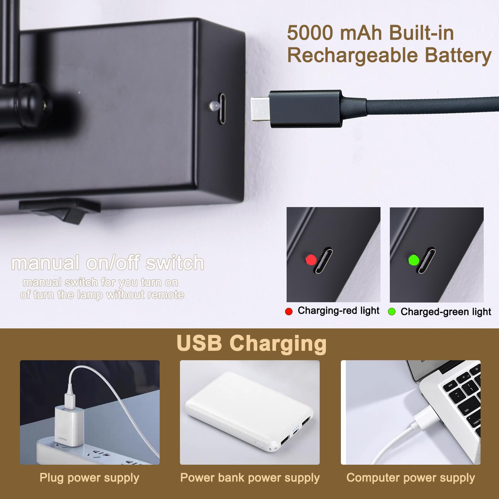 Battery Operated Picture Light With Remote 16  Black Art Light For discomfort-reducingting Dimmable & Timer Wireless Gallery Lights 3Cct Frame Lighting Rechargeable Wall Lights For Artwork Potrait Dartboard