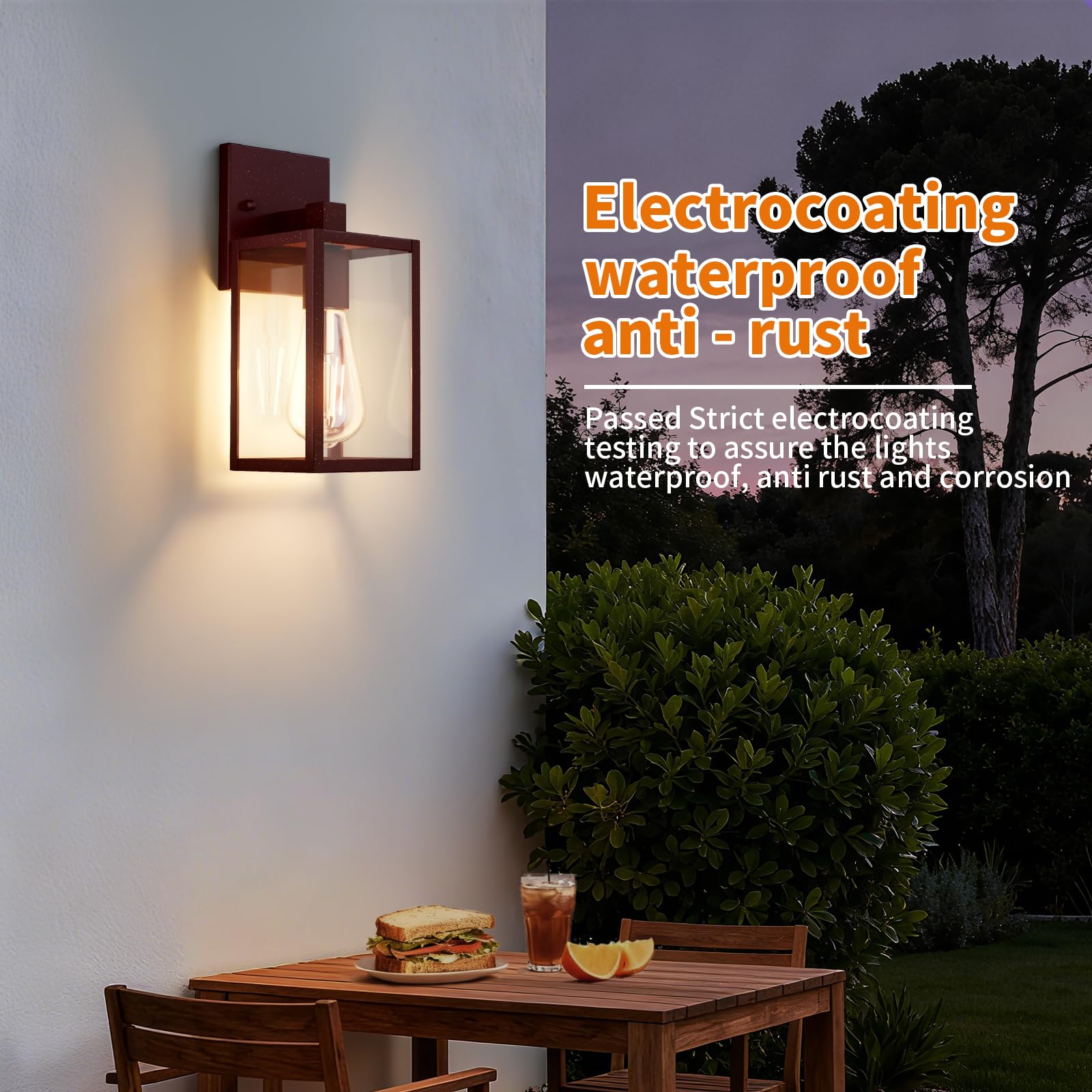 Fnyuslet 2 Pack Oil Rubbed Bronze Exterior Lighting Fixtures Wall Mount  Outside Front Porch Lights For House  Outdoor Lantern Lamp  Waterproof Wall Sconce Lights  Coach Light For Garage Entryway