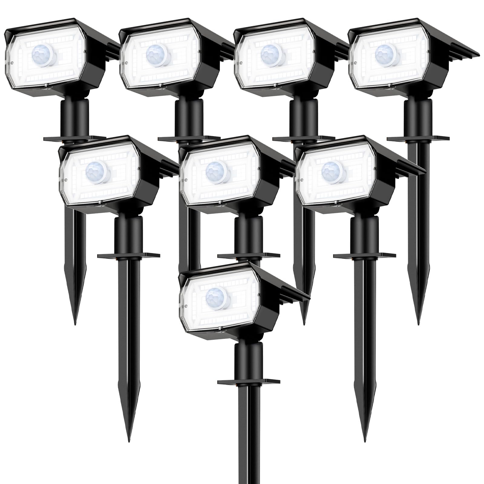 [ 8 Pack/56 LED ] Solar Lights Outdoor Motion Sensor, Spot Landscape Lighting with 3 Modes, Waterproof Spotlights Dusk to Dawn f