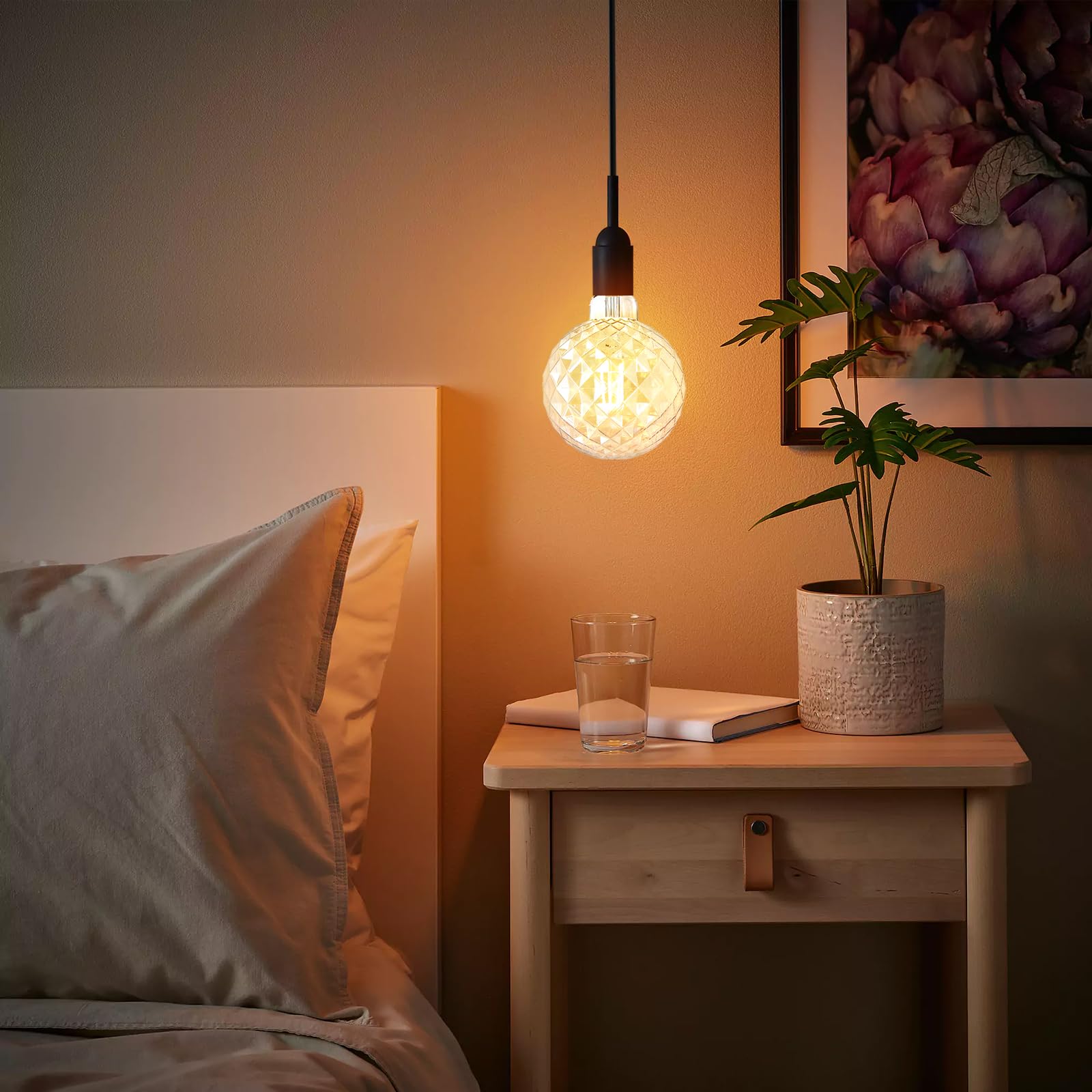 Sd Lux Decorative Light Bulbs Vintage Led Edison Bulb 6W 600Lm (60W Equivalent) Dimmable G40 Globe Cri>90 Medium Base E26 Warm W