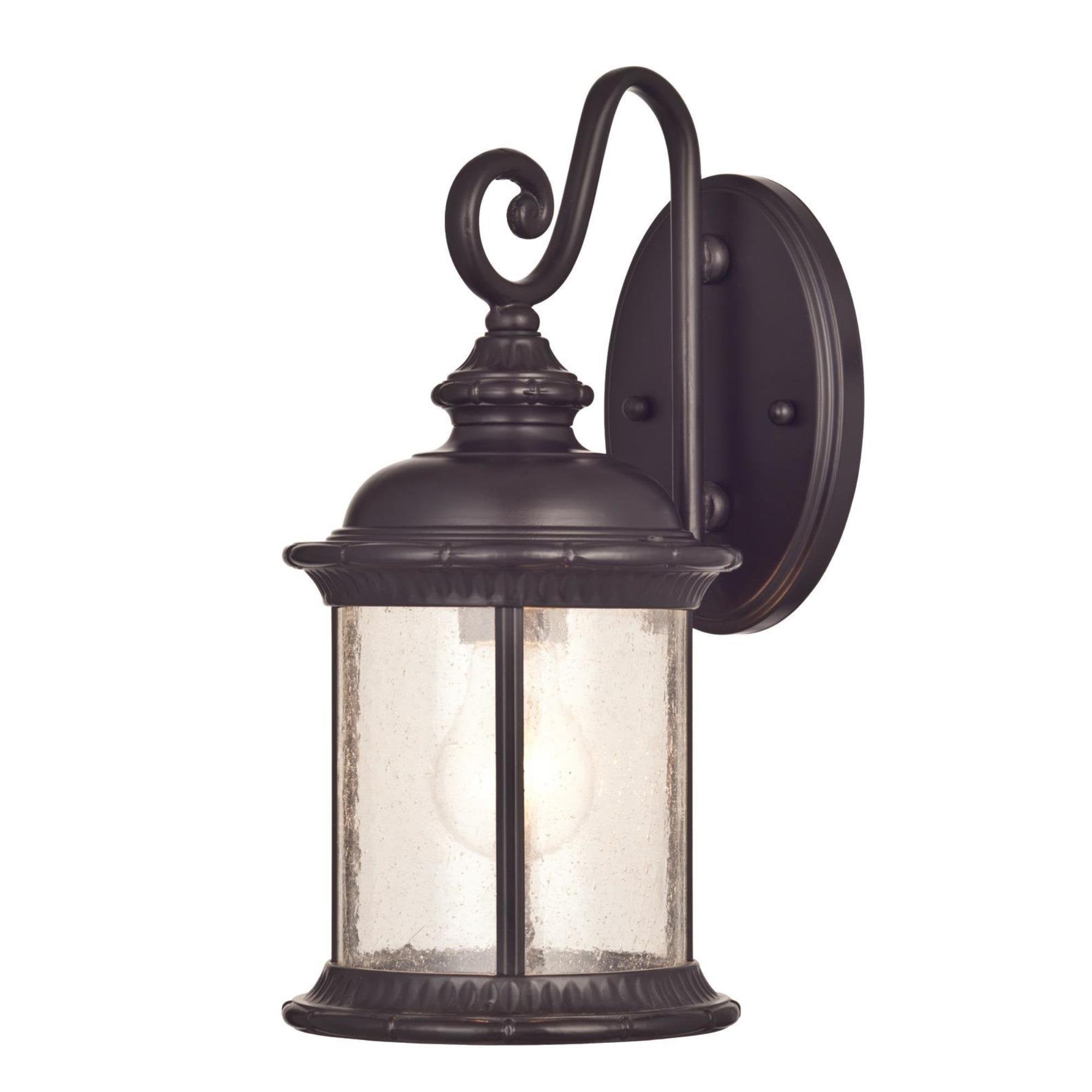 Westinghouse One-Light Exterior Wall Lantern, Steel, Clear Seeded Glass, Black, Oil Rubbed Bronze Finish, Model 6230600, 1 Pack