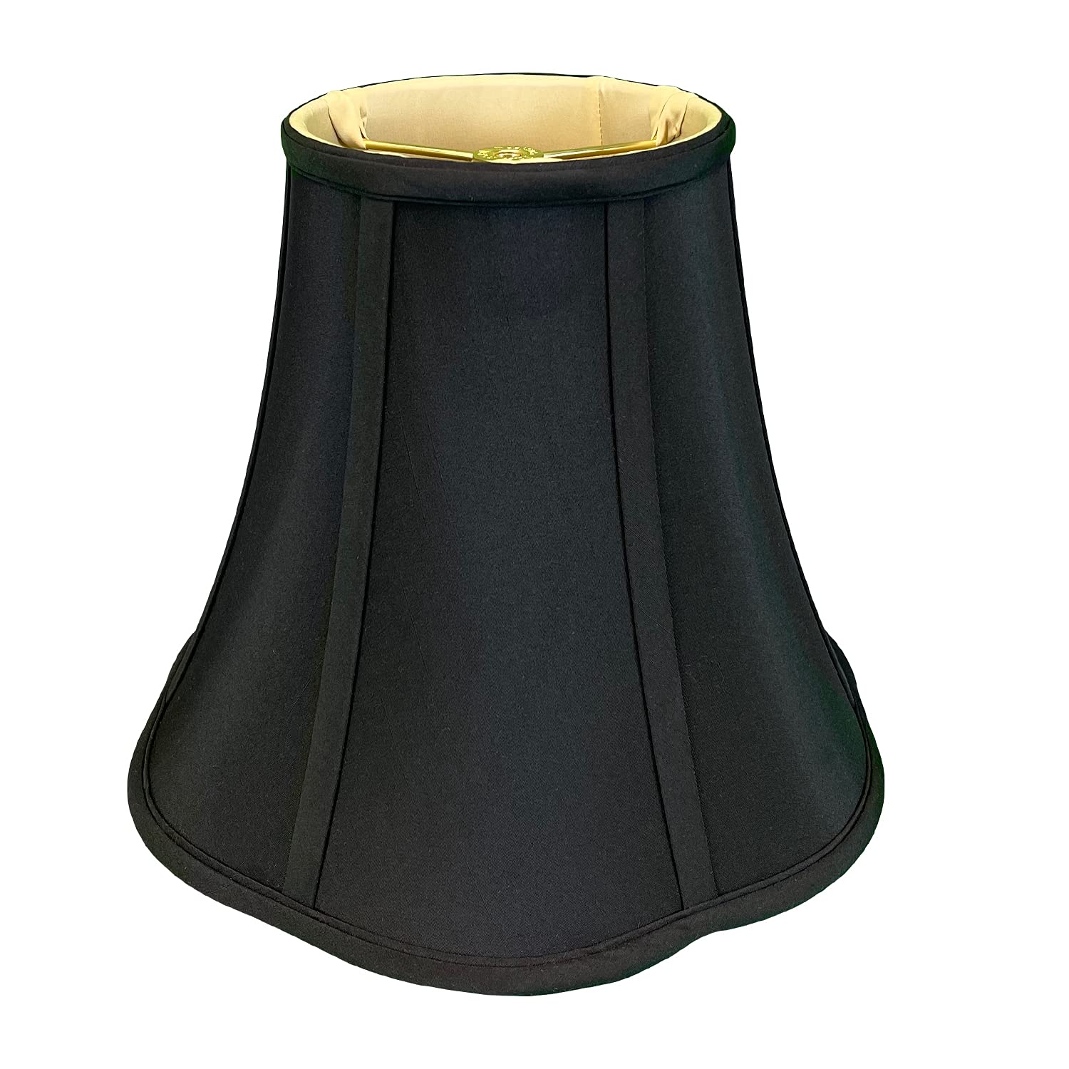 Royal Designs Flare Bottom Outside Corner Scallop Bell Lamp Shade, Black, 5&quot; x 10&quot; x 8.25&quot;