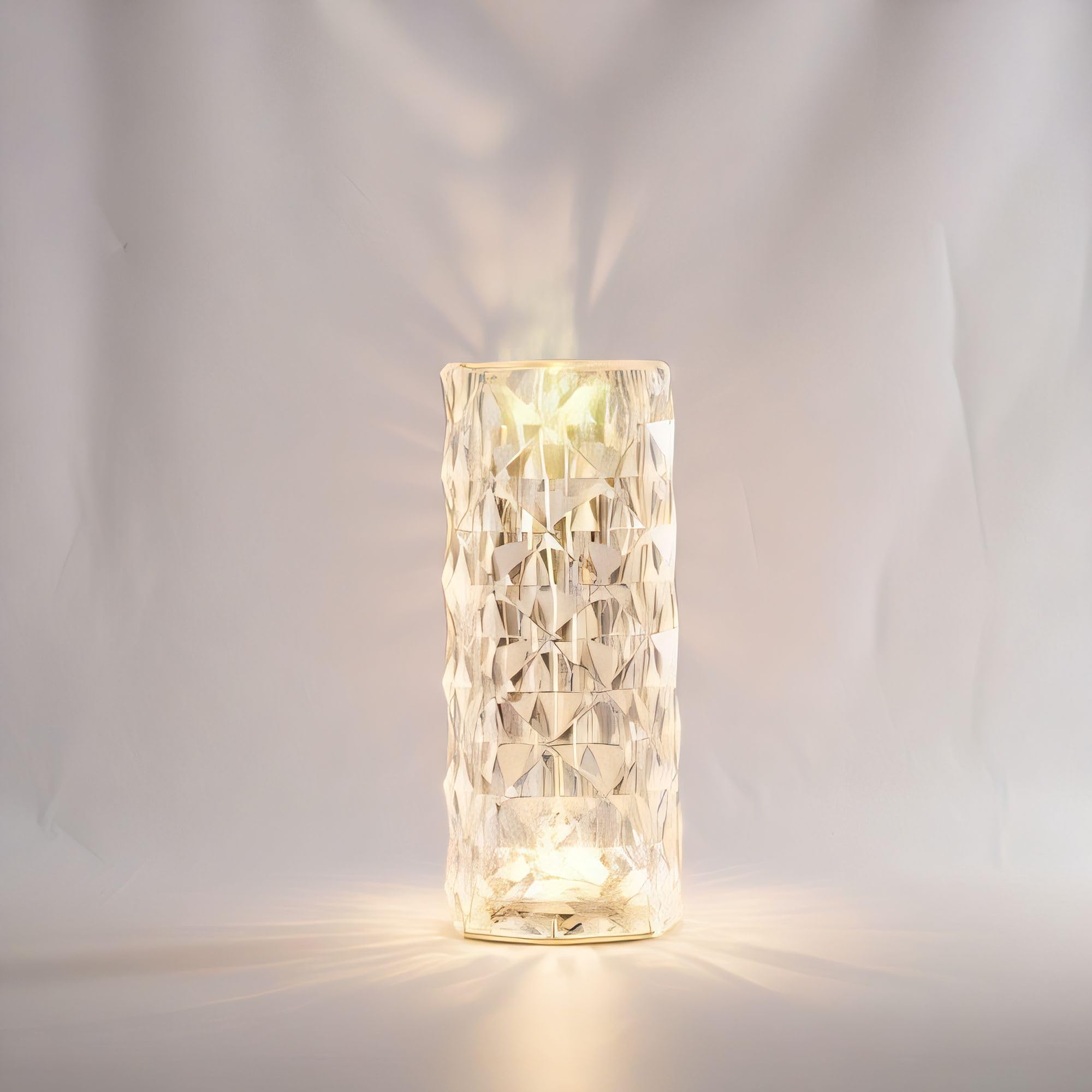 Globe Electric LED Integrated Rechargeable Crystal Portable Touch Lamp with Included Remote Control and USB Cable