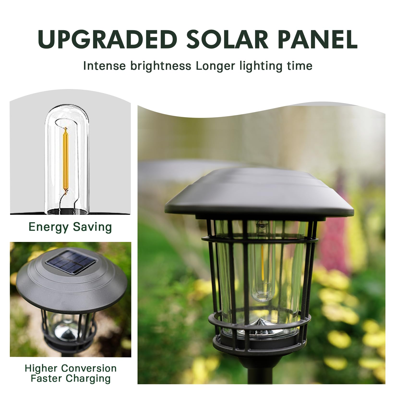 Grand patio Solar Outdoor Lights, 10 Pack, Waterproof Metal Pathway Light, Automatic Dusk to Dawn Sensor, Slate Gray