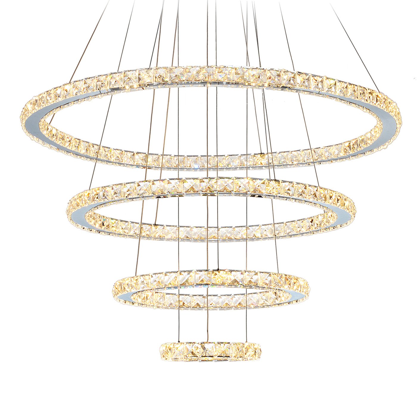 MEEROSEE LED Crystal Chandeliers Modern Ceiling Lights Light Fixtures Pendant Lighting Dining Room Chandelier Contemporary Adjus
