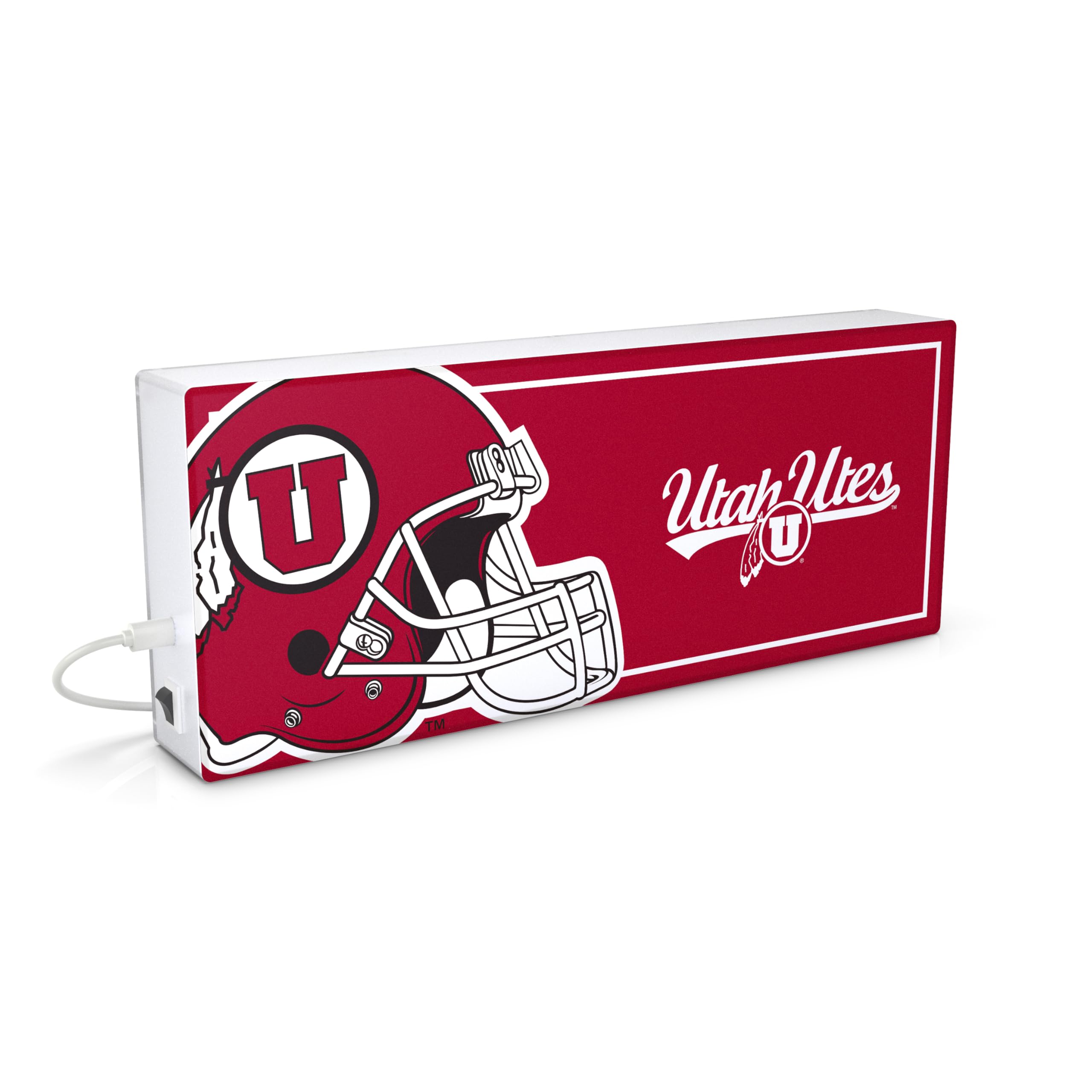 SOAR NCAA LED Ambience Light Box: Elevate Your Space with Officially Licensed Wall D  cor, Utah Utes