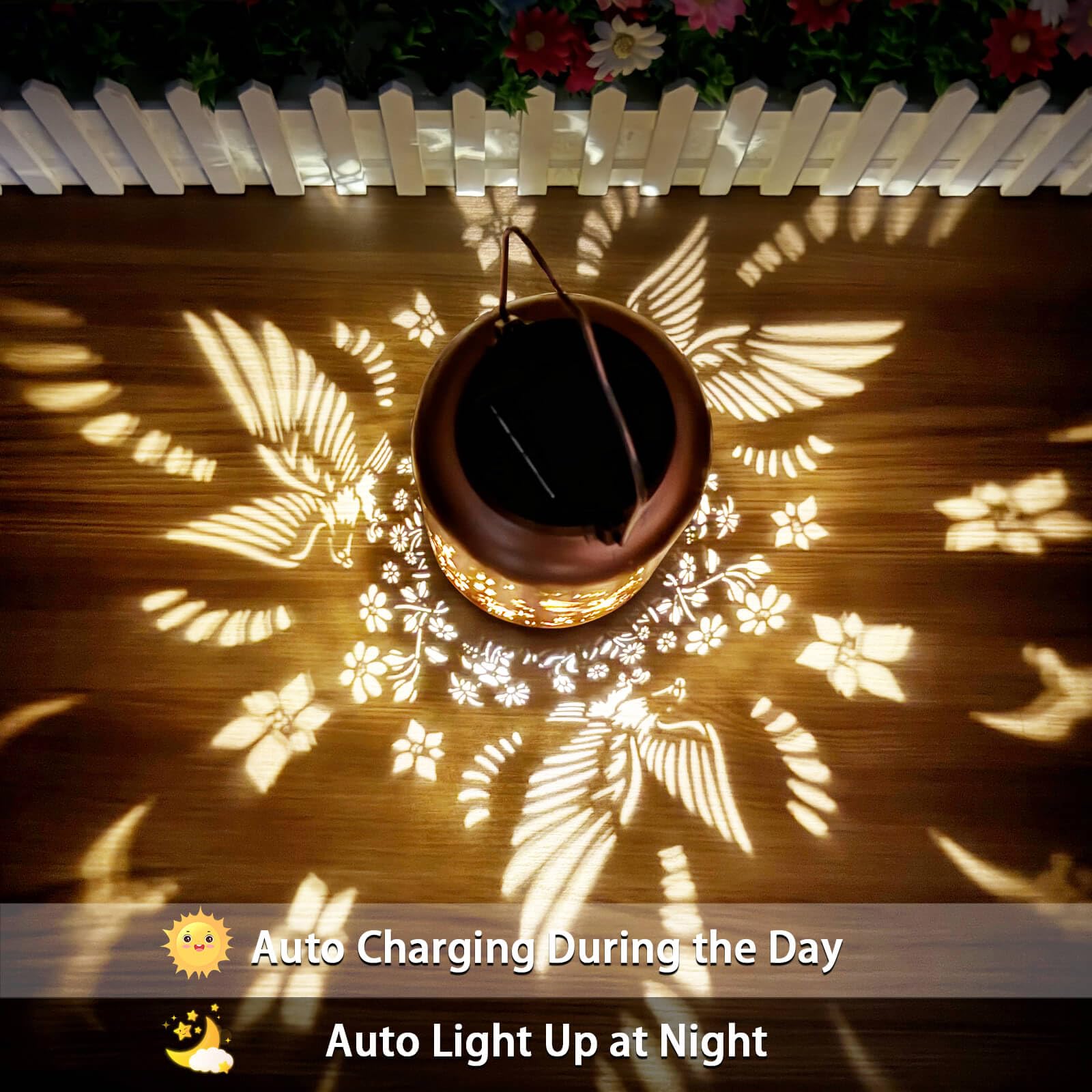 Solar Lanterns Outdoor Waterproof, Hummingbird Hanging Solar Lantern Outdoor Garden Decoration For Backyard Porch Patio Yard Balcony Lawn Pathway, Christmas Gift For Mom Grandma Women, Metal, Durable