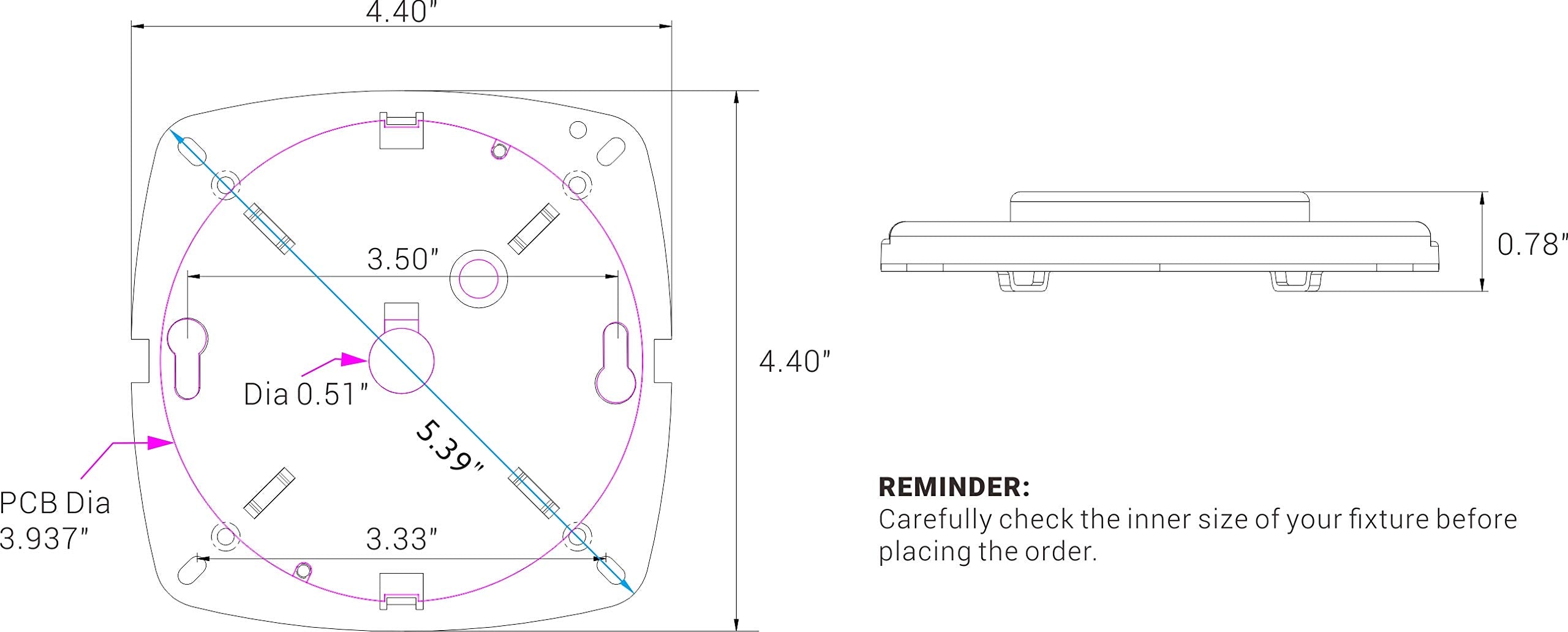 Silverlite Dimmable Led Light Engine, 4 Pcb Size, 17W 1200Lm, 4000K, Alloy Steel, Retrofit Kit For Ceiling Lights
