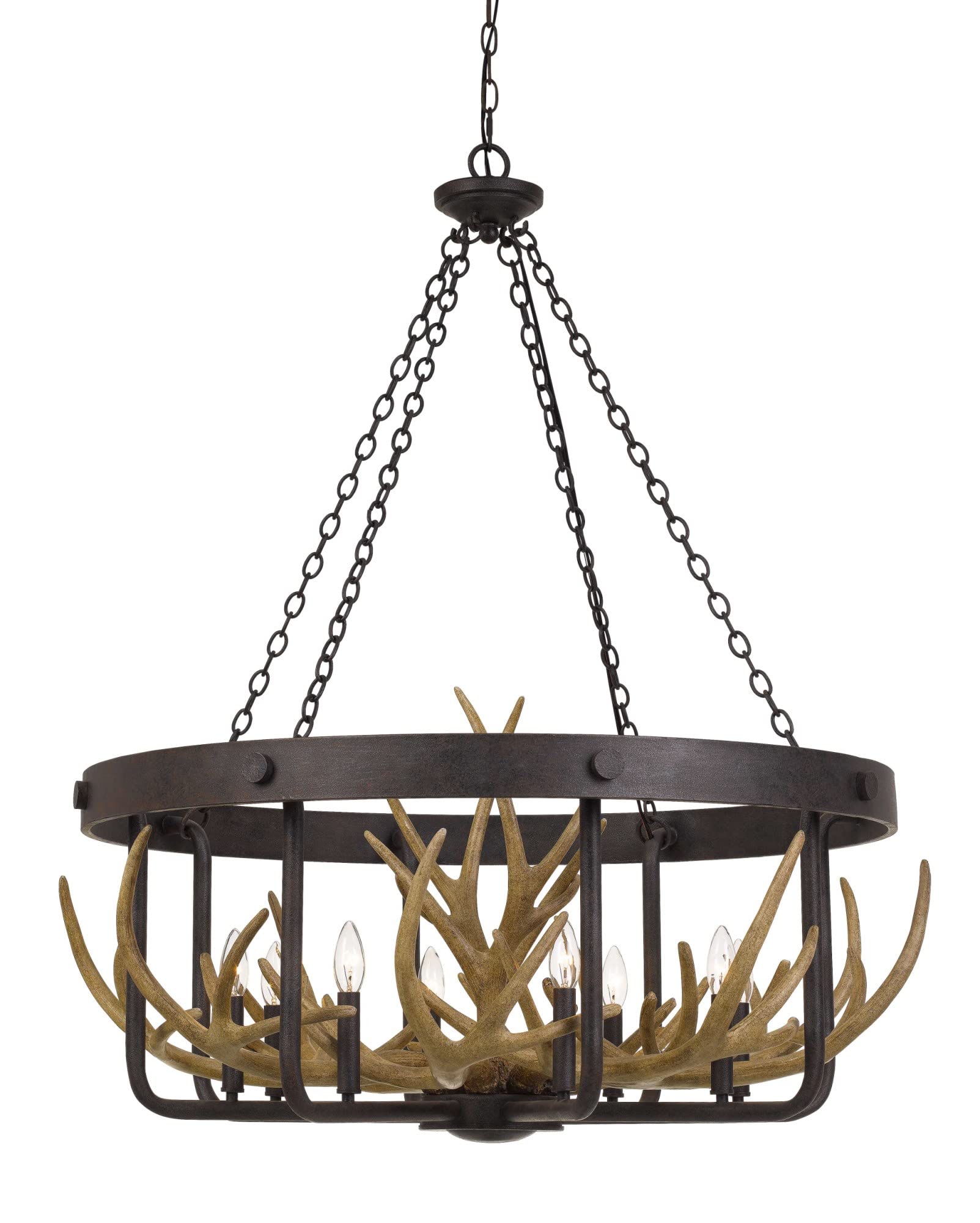 Cal Lighting FX-3703-8 Animals/Insects Eight Light Chandelier from Angelo Collection in Bronze/Dark Finish, 34.75 x 34.75 x 42.75