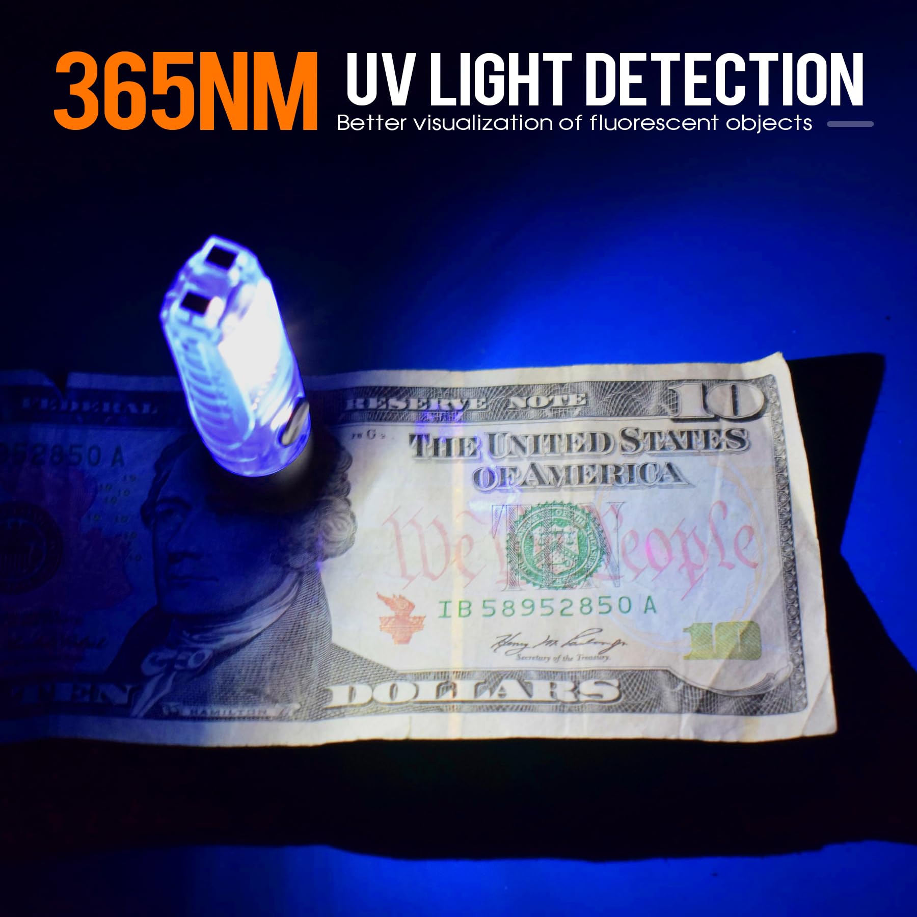 TUNENGE S12Pro Keychain Flashlight, 750 Lumen Mini EDC Light, 11 Modes, Rechargeable, White