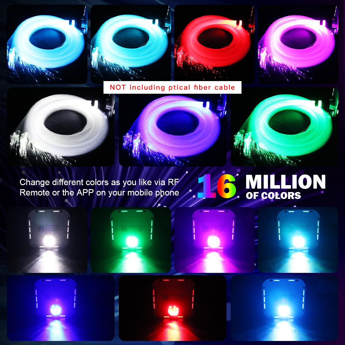 Amki High Brightness 32W Twinkle Sound Mode Rgbw Light Source Engine Driver Remote/App Control Starlight Box Motor For Fiber Opt