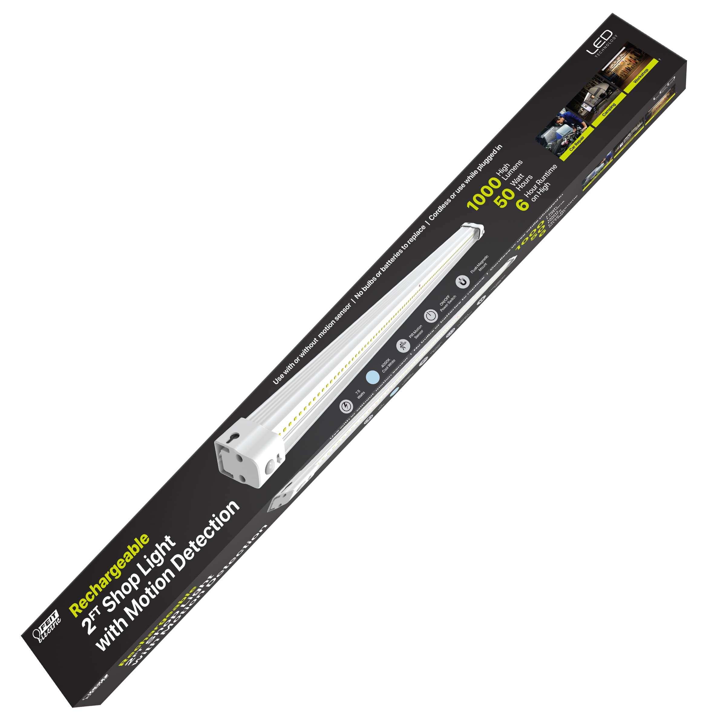 Feit Electric LED Shop Light, 50 Watts, 120 Volt, White, Model SHOP284050MOTBA, One Size, Plastic