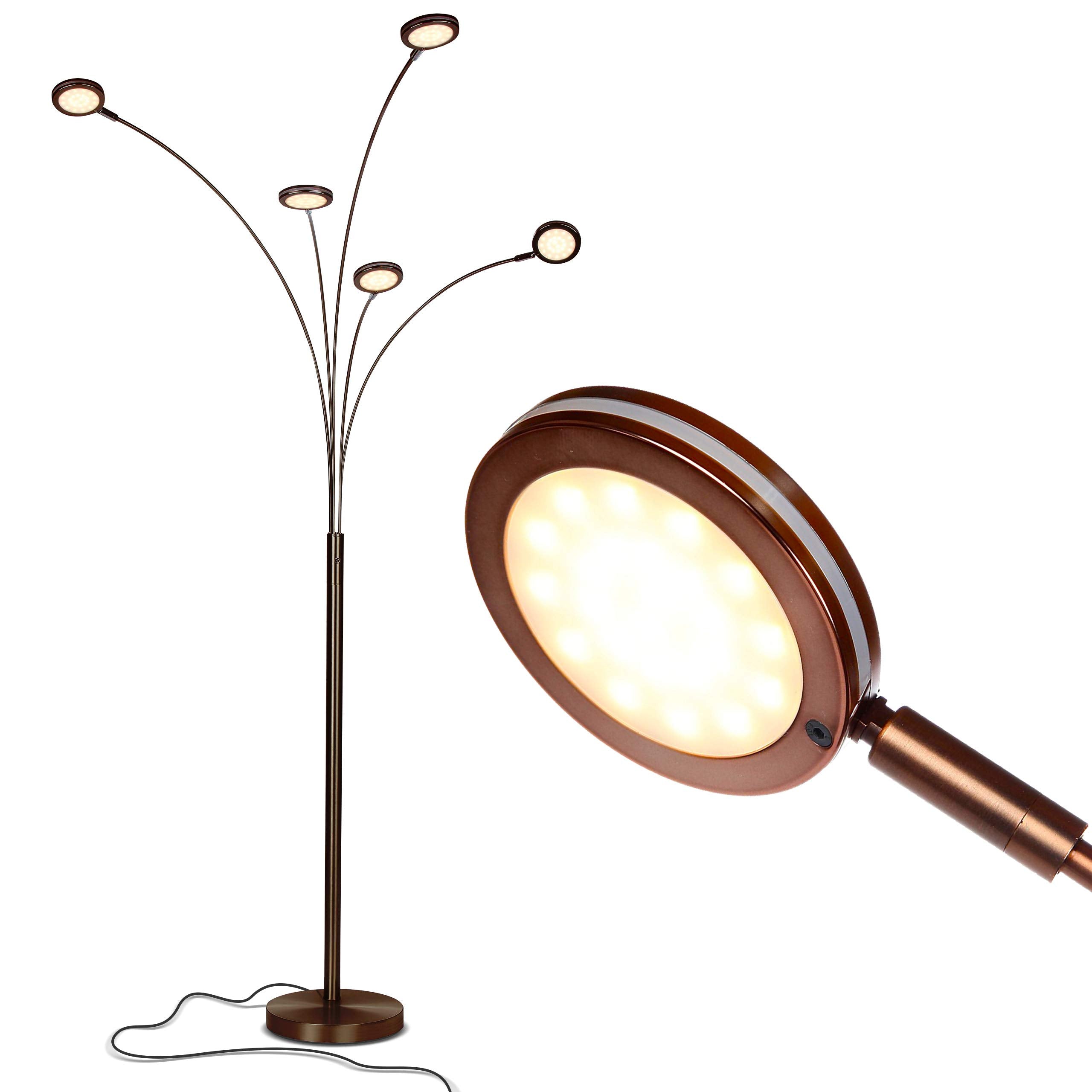 Brightech Orion Arc Floor Lamp, 5 Light Multi-Head, Adjustable Arms, Metal, Oil-Rubbed Bronze, Model ORIONS-FL-OBB5